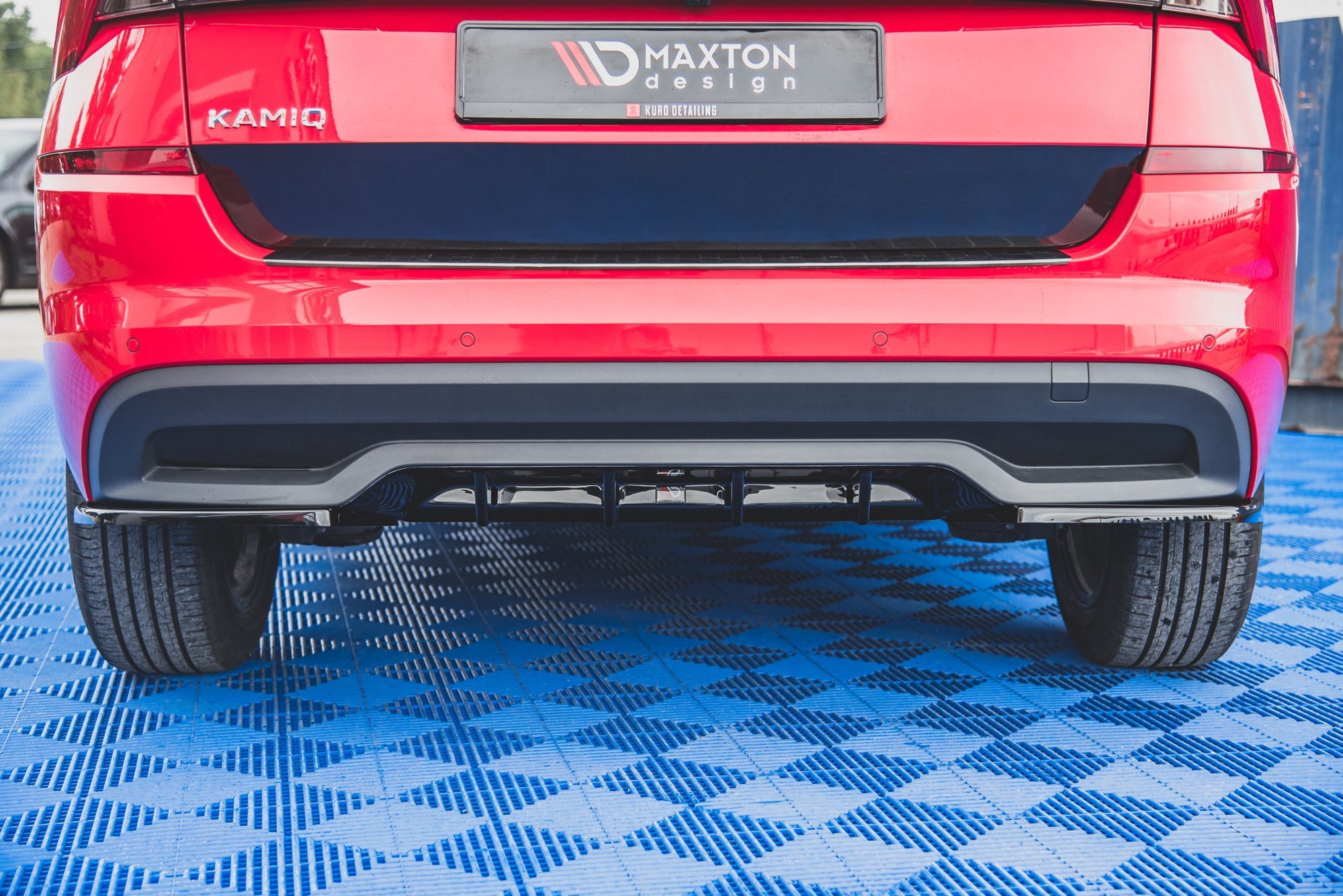 Street+ Heck Ansatz Diffusor passend für Skoda Kamiq Mk1 schwarz Hochglanz