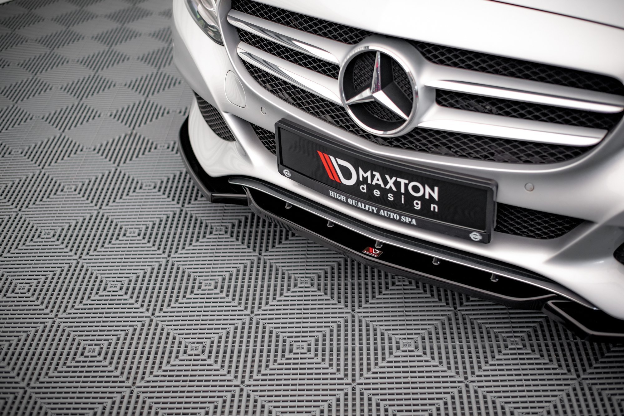 Street+ Spoilerlippe Front Ansatz passend für Mercedes C W205 schwarz Hochglanz
