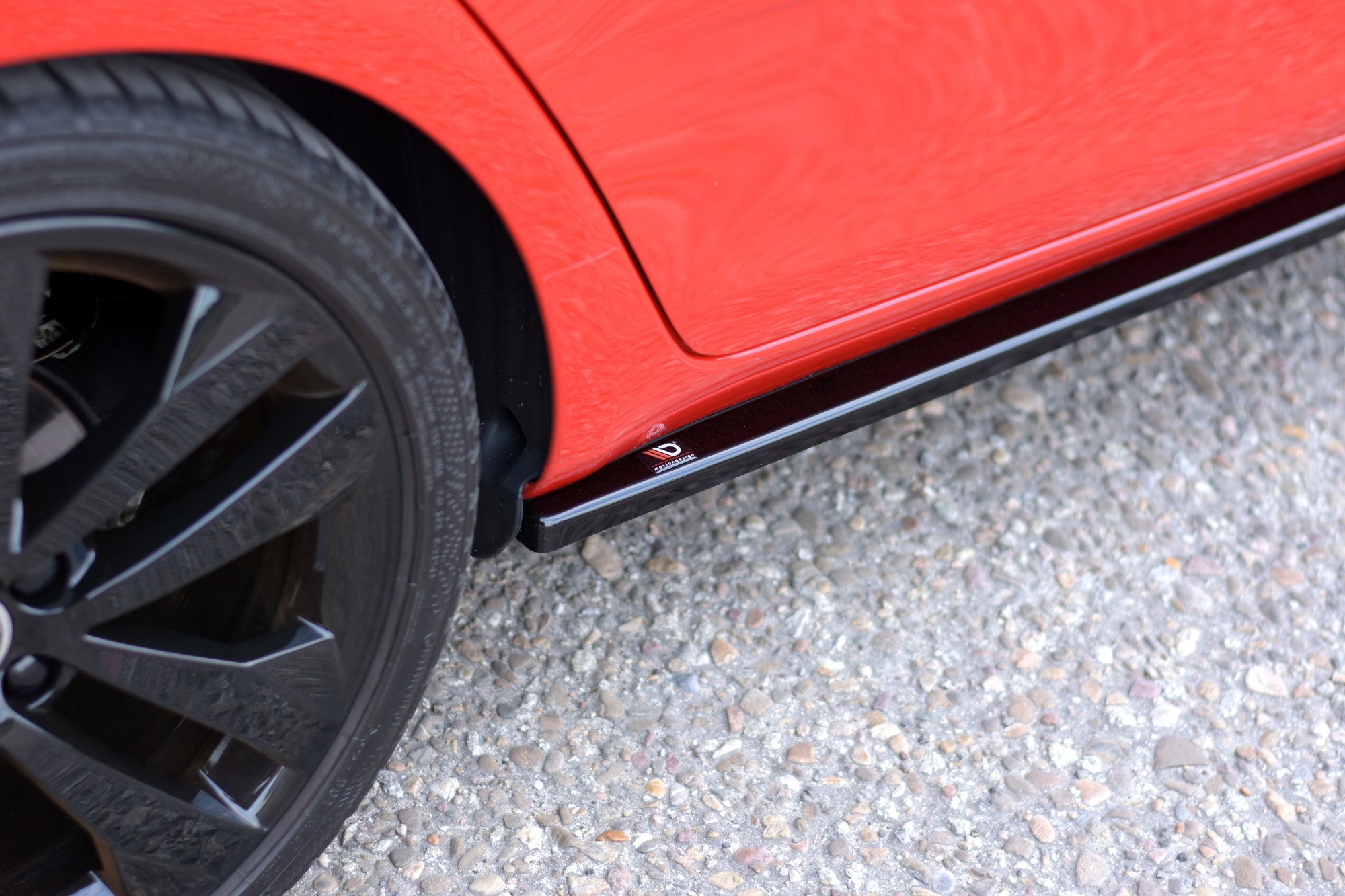 Seitenschweller Ansatz für Skoda Fabia RS Mk2 schwarz Hochglanz
