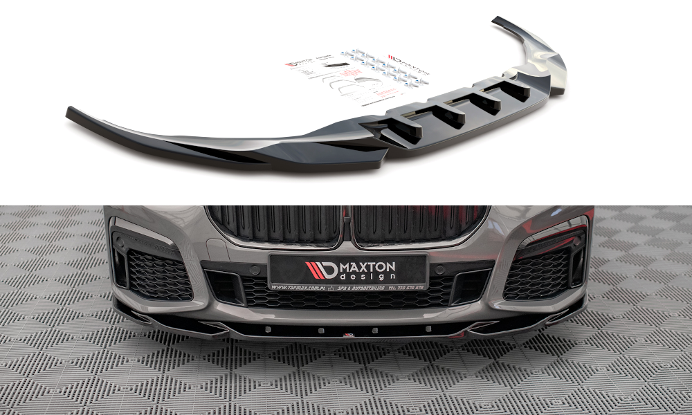 Street+ Spoilerlippe Front Ansatz V.2 passend für BMW 7 M-Paket G11 / G12 FL schwarz Hochglanz