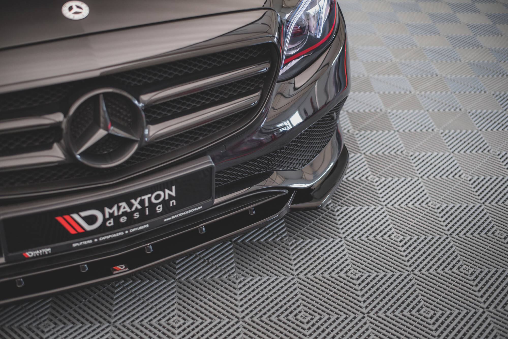 Street+ Spoilerlippe Front Ansatz passend für Mercedes E W213 schwarz Hochglanz