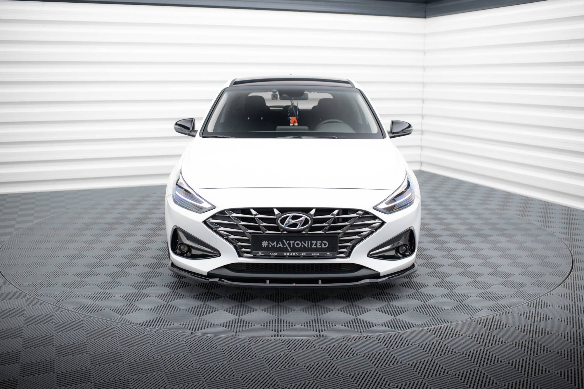 Street+ Spoilerlippe Front Ansatz V.1 passend für Hyundai I30 Mk3 FL schwarz Hochglanz