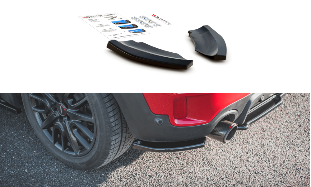 Street+ Heck Ansatz Flaps passend für Mini Countryman Mk2 F60 JCW schwarz Hochglanz