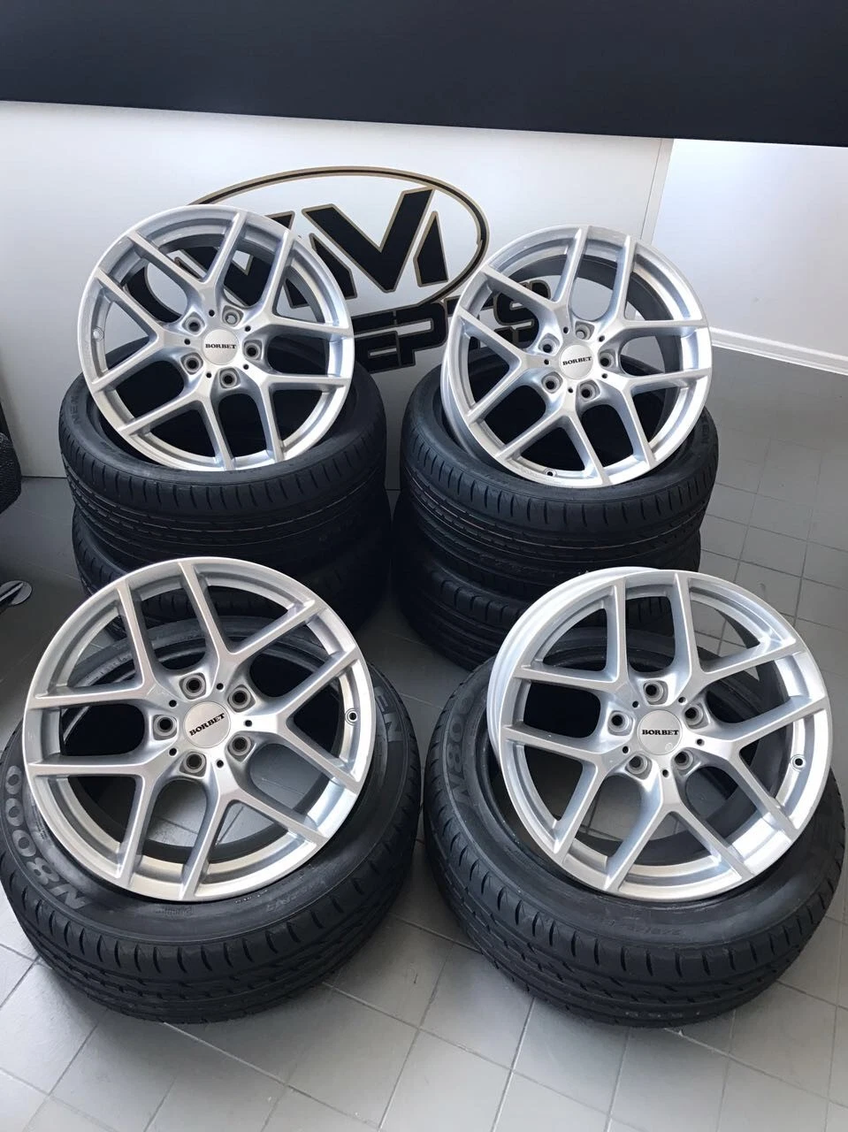 17 Zoll Borbet Y Felgen 7,5x17 et47 5x114,3 Silber Alufelgen Gutachten Alu
