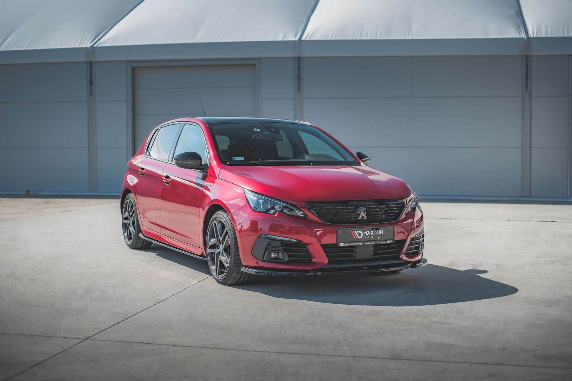 Street+ Spoilerlippe Front Ansatz V.2 passend für Peugeot 308 GT Mk2 FL schwarz Hochglanz