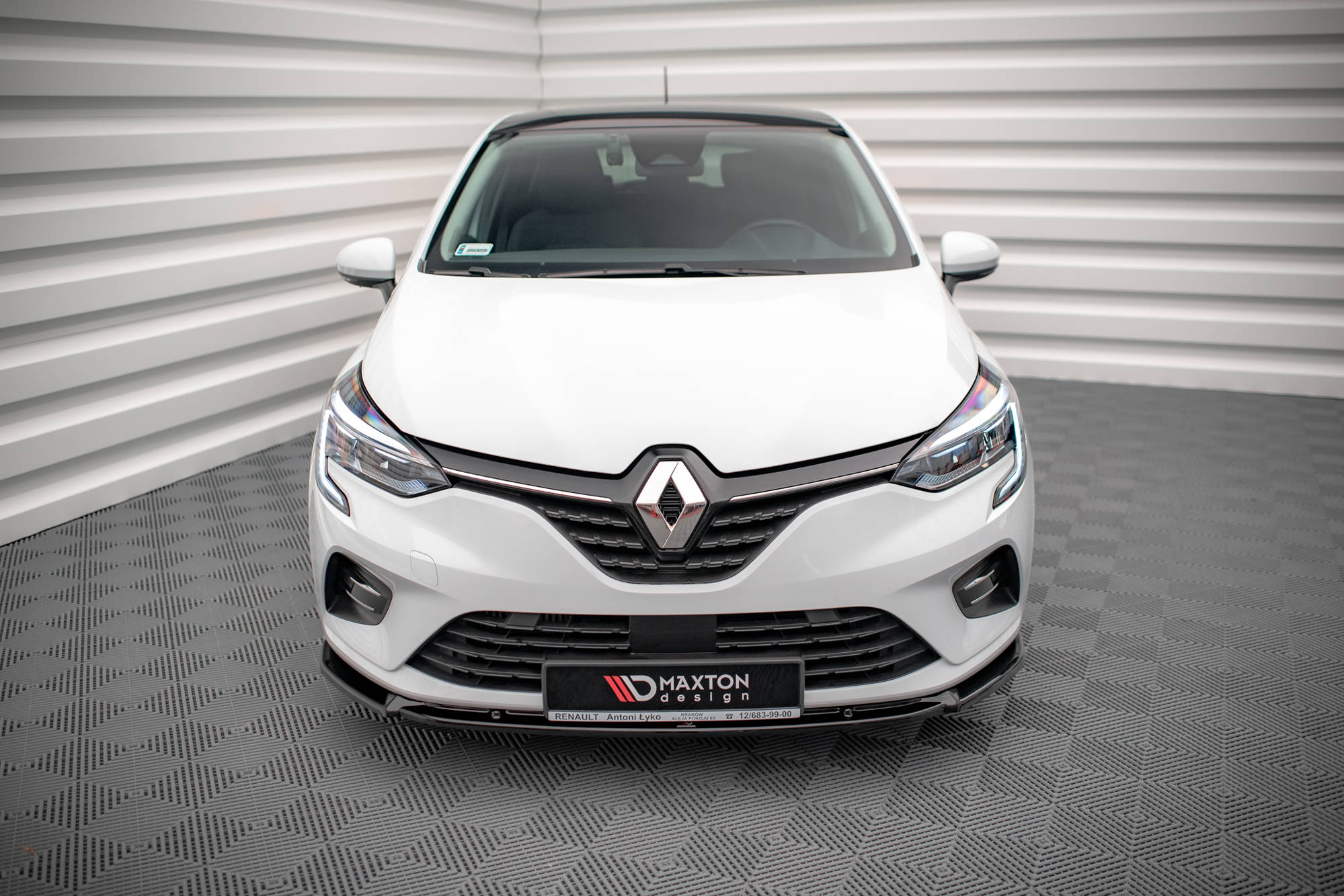 Street+ Spoilerlippe Front Ansatz V.2 passend für Renault Clio Mk5 schwarz Hochglanz
