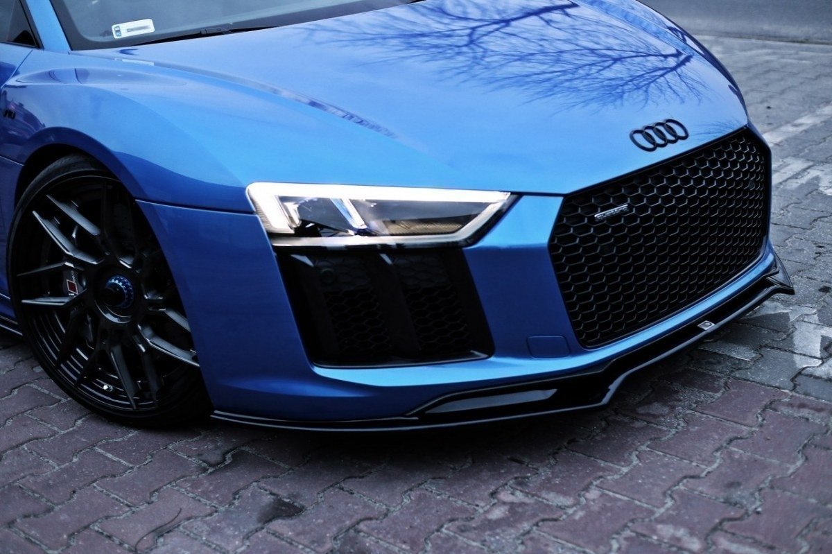 Street+ Spoilerlippe Front Ansatz V.2 passend für Audi R8 Mk.2 schwarz Hochglanz