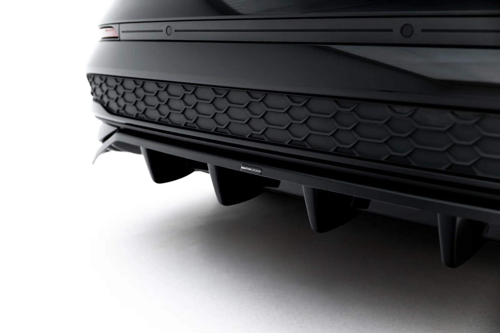 Street+ Mittlerer Diffusor RACE passend für Audi A3 Limousine 8Y Facelift schwarz Hochglanz