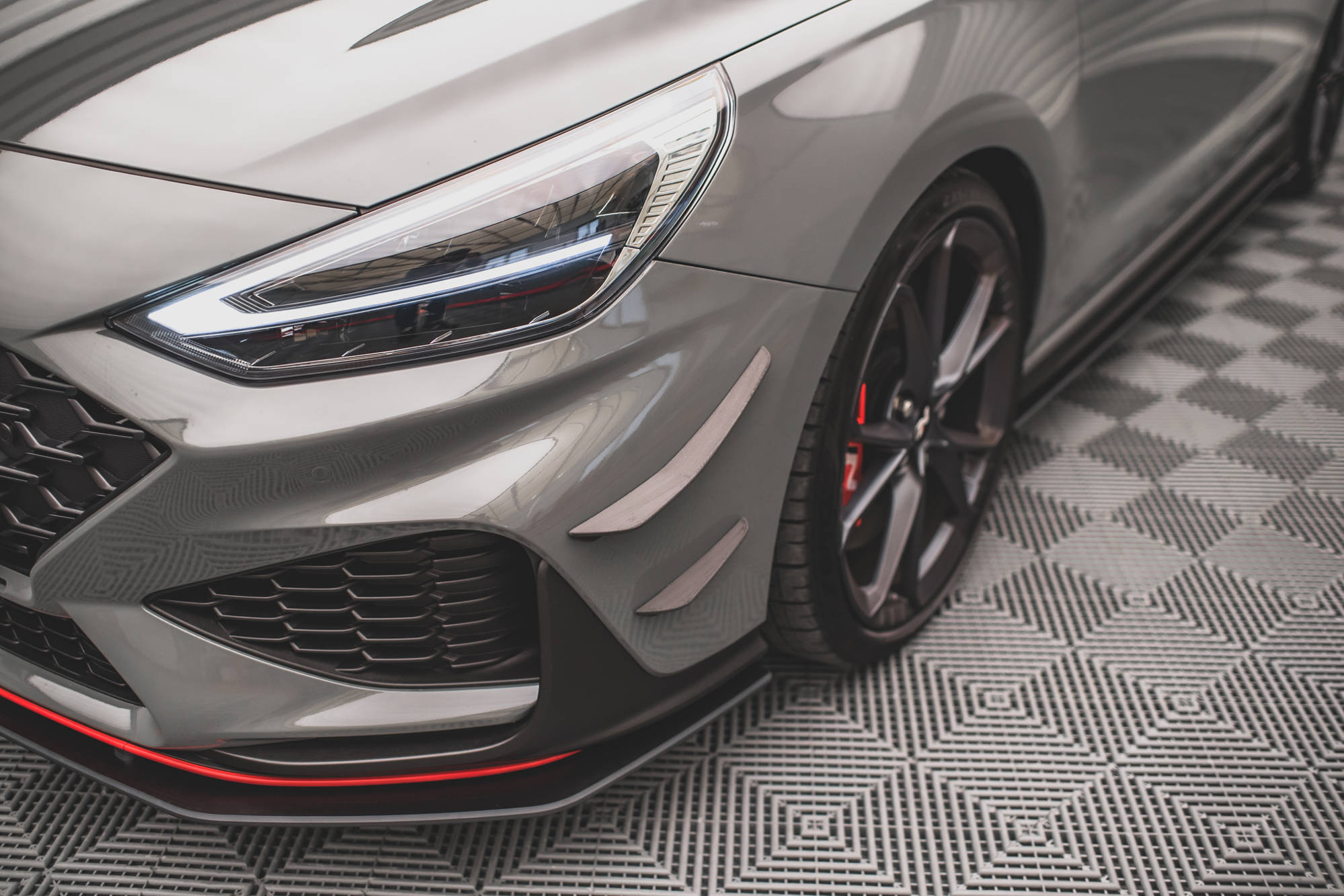 Stoßstangen Flaps Wings vorne Canards passend für Hyundai I30 N / I30 N-Line Hatchback/Fastback Mk3 FL
