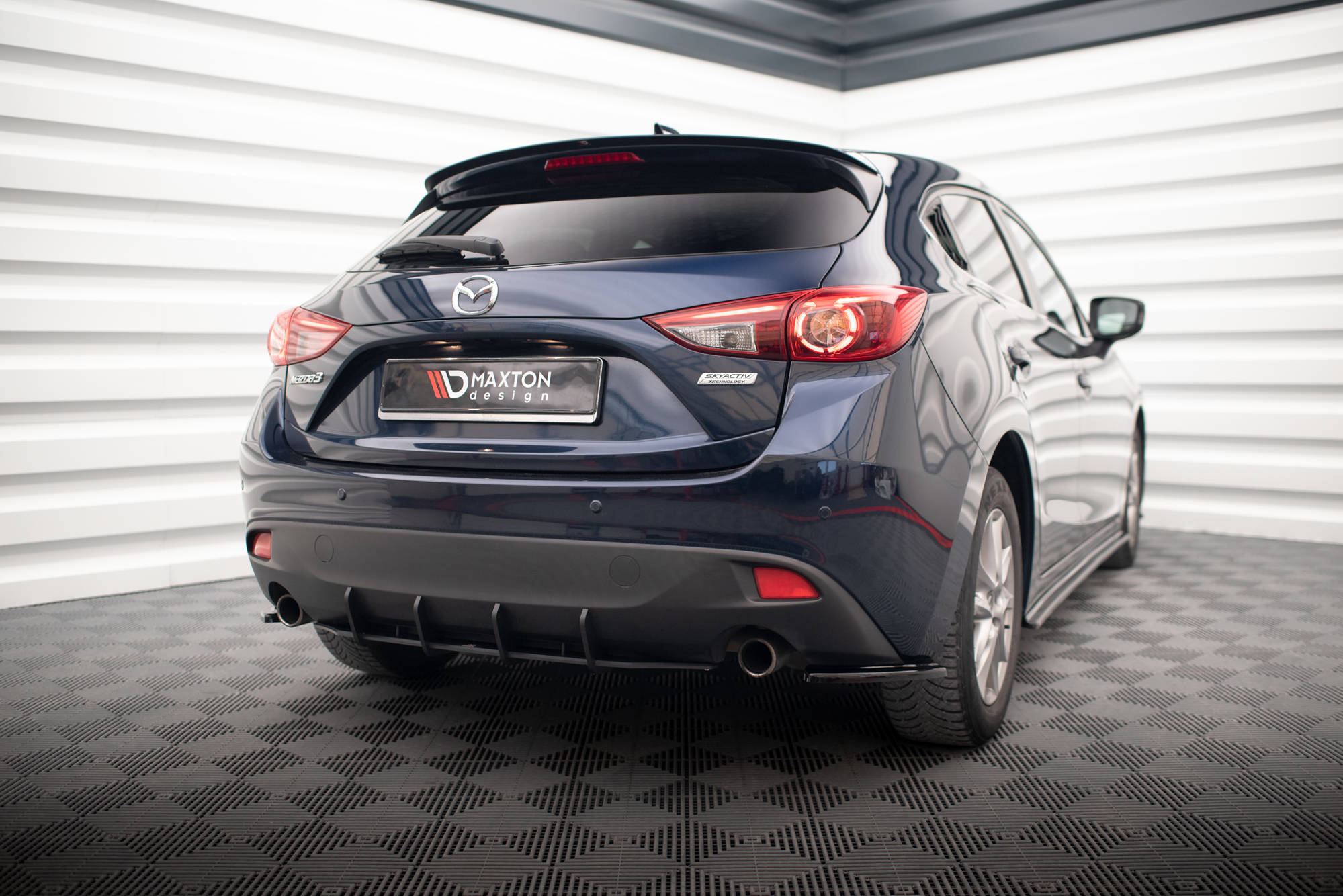 Street Pro Heckschürze Heck Ansatz Diffusor passend für Mazda 3 Mk3