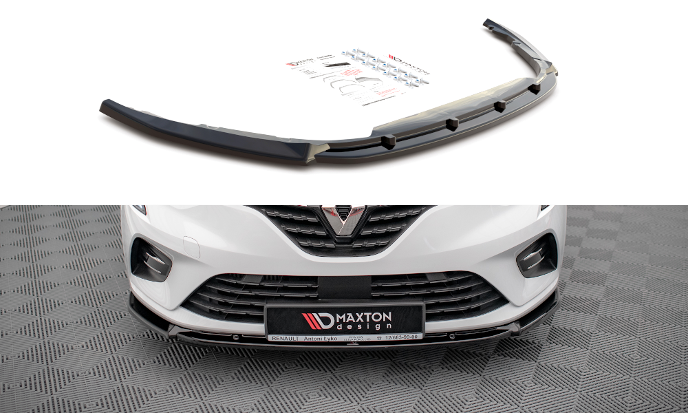 Street+ Spoilerlippe Front Ansatz V.2 passend für Renault Clio Mk5 schwarz Hochglanz