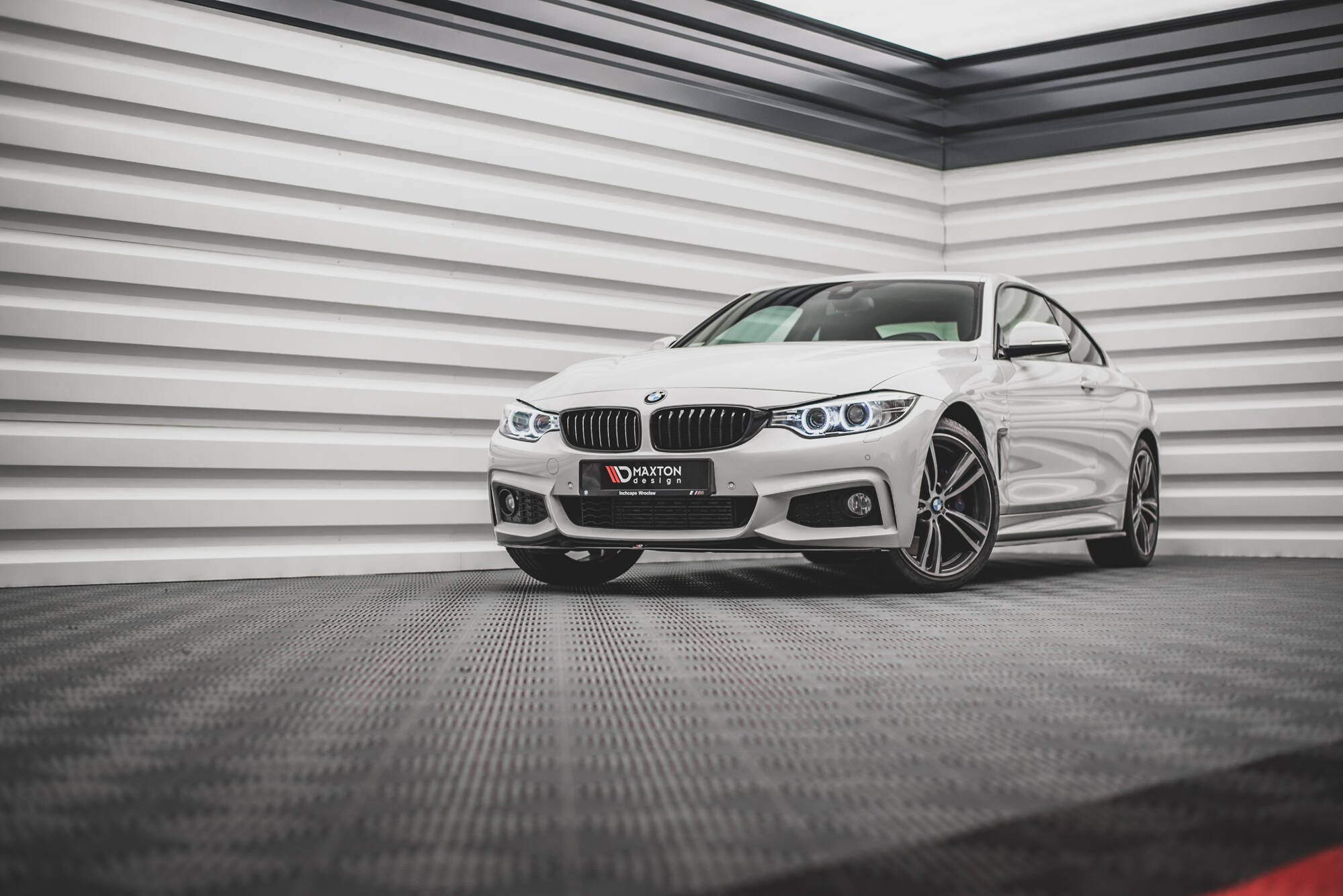 Street+ Spoilerlippe Front Ansatz V.2 passend für BMW 4er Coupe / Gran Coupe / Cabrio M-Paket F32 / F36 / F33 schwarz Hochglanz