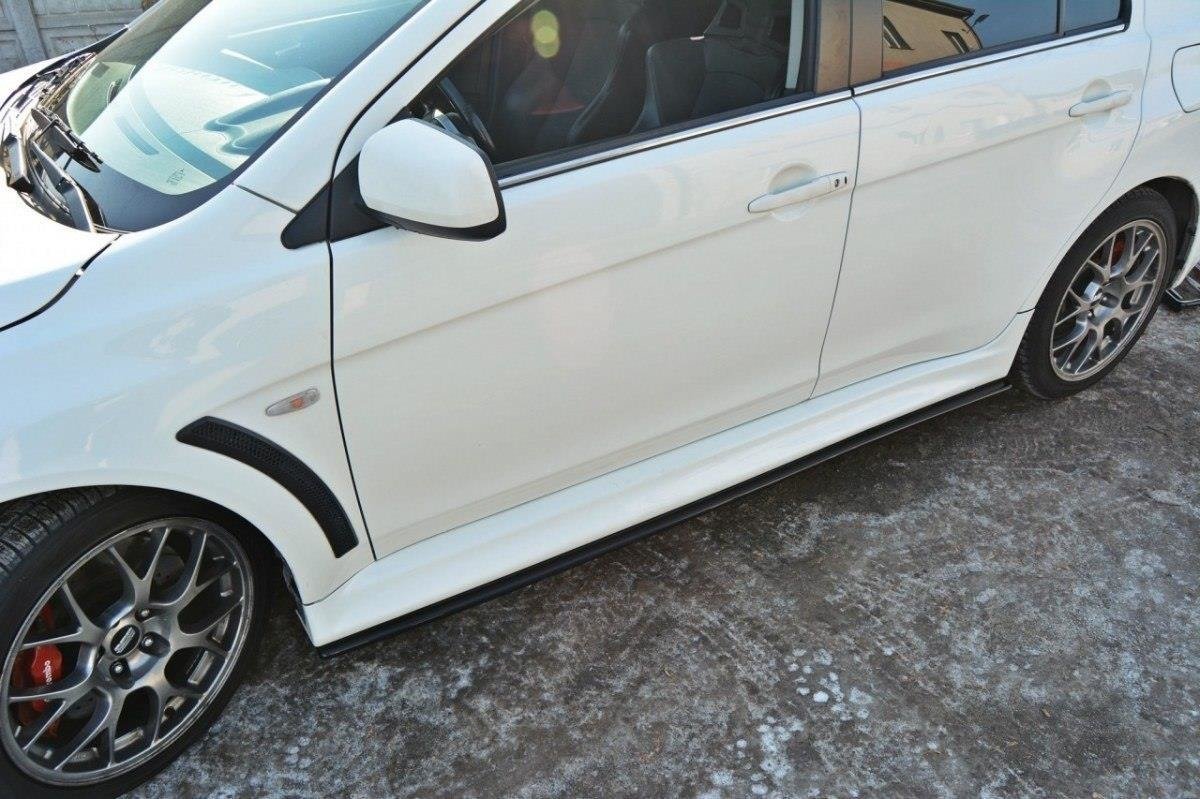 Street+ Seitenschweller Leisten passend für Mitsubishi Lancer Evo X schwarz Hochglanz