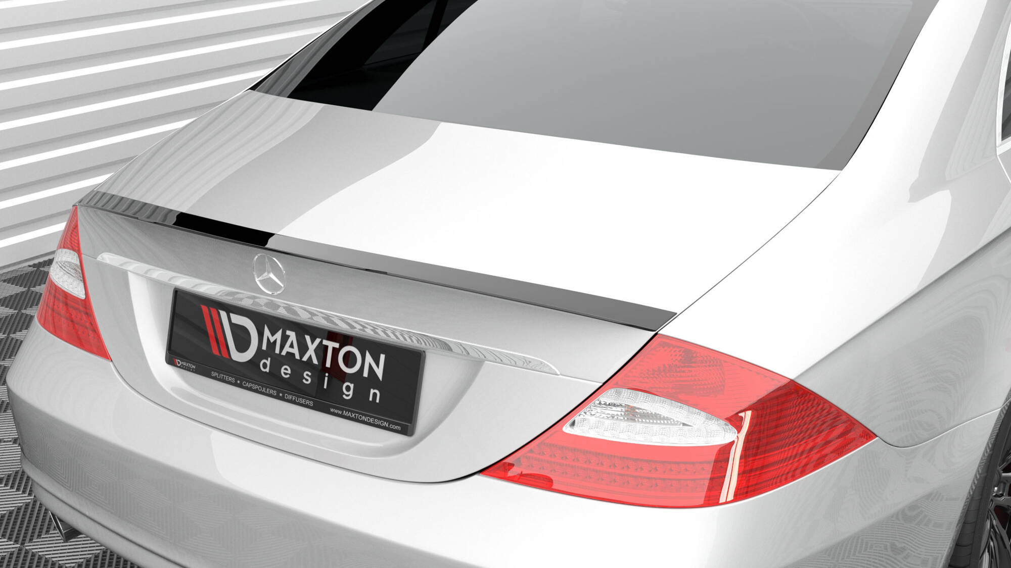 Heck Spoiler Aufsatz Abrisskante passend für Mercedes CLS C219 schwarz Hochglanz