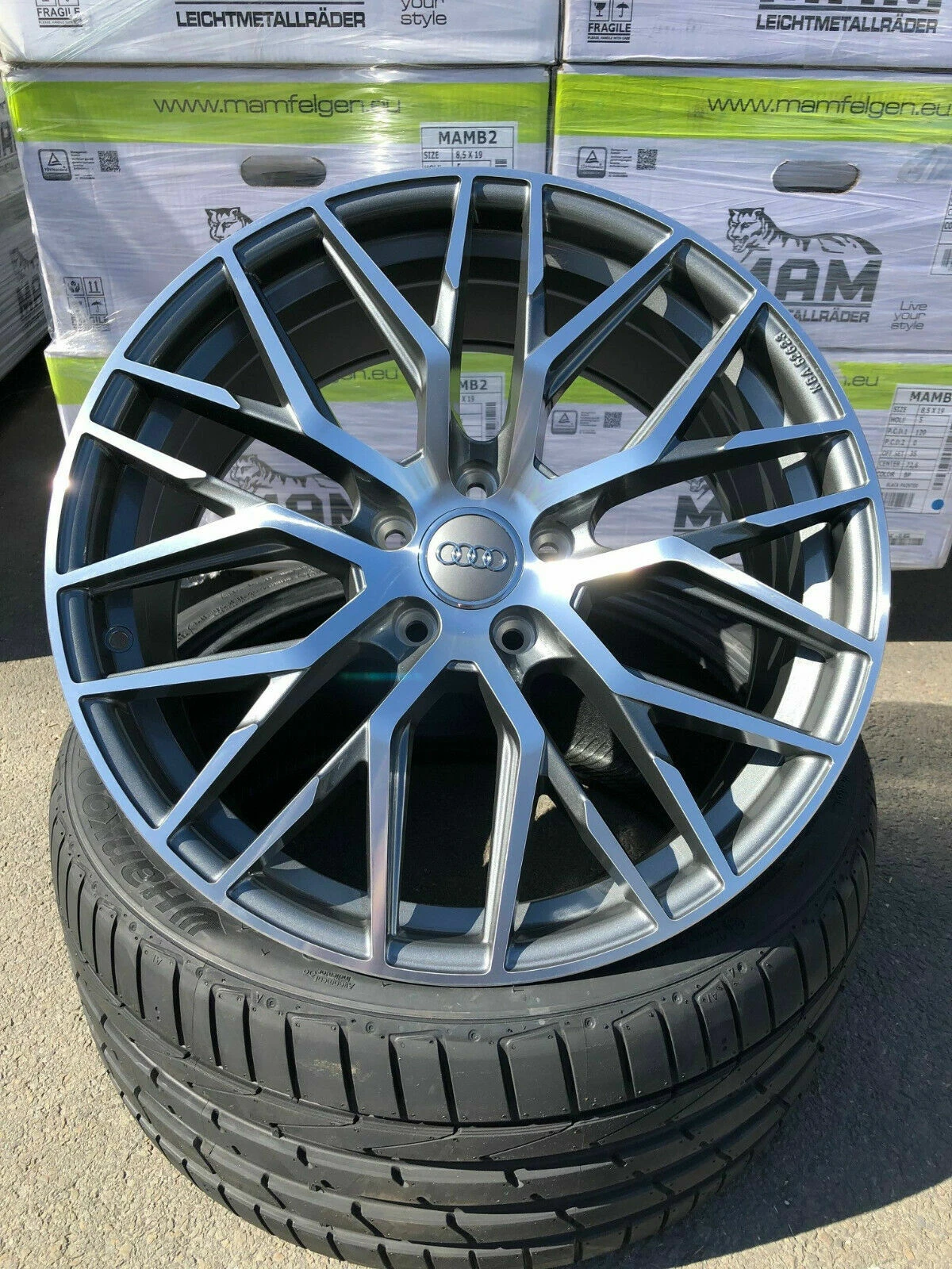19 Zoll MAM RS4 Felgen 5x114,3 grau für Hyundai Mazda Kia Dacia Mazda I30N RS S