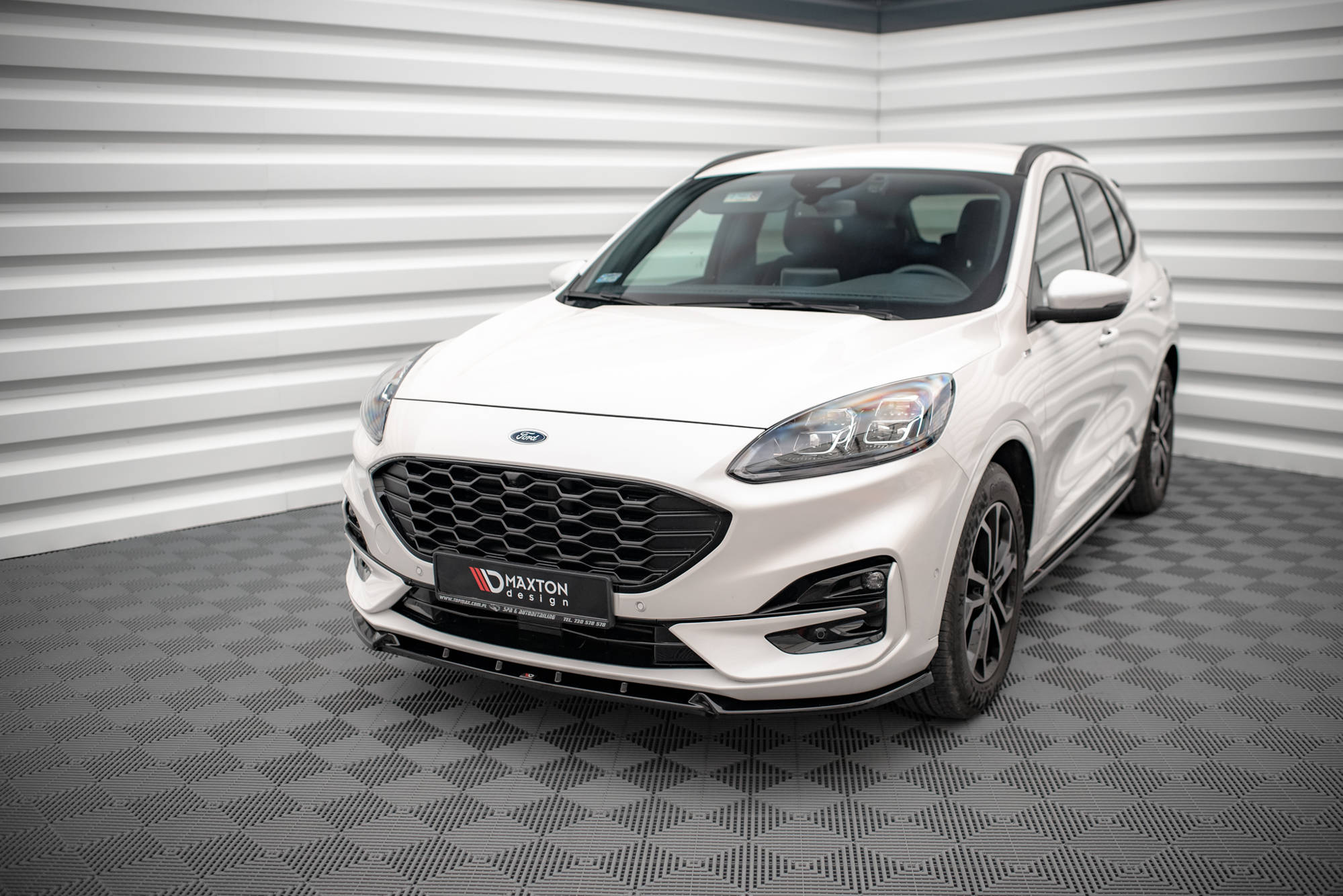 Street+ Spoilerlippe Front Ansatz passend für Ford Kuga ST-Line Mk3 schwarz Hochglanz