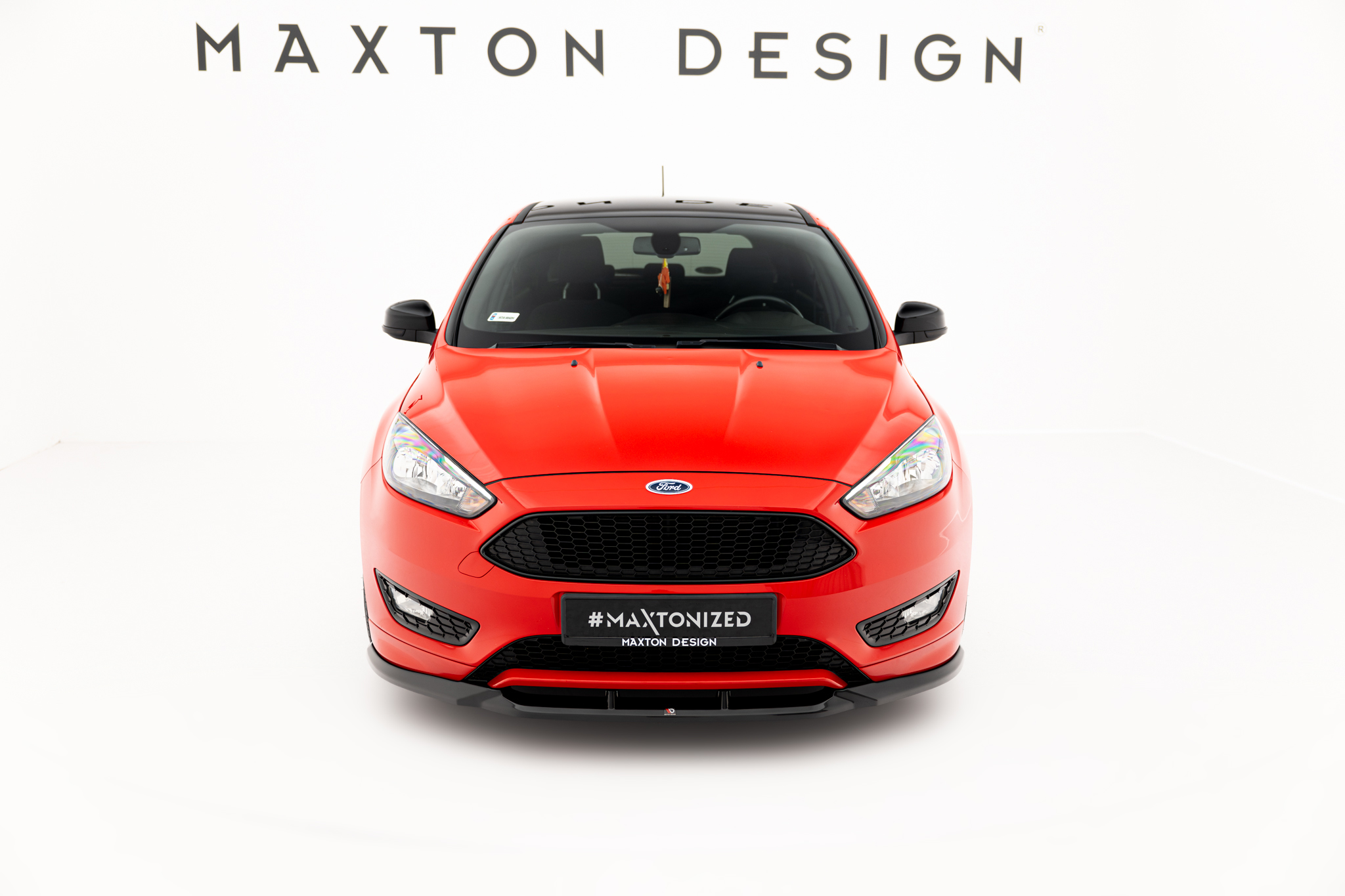 Street+ Spoilerlippe Front Ansatz V.3 passend für Ford Focus ST-Line Mk3 FL schwarz Hochglanz