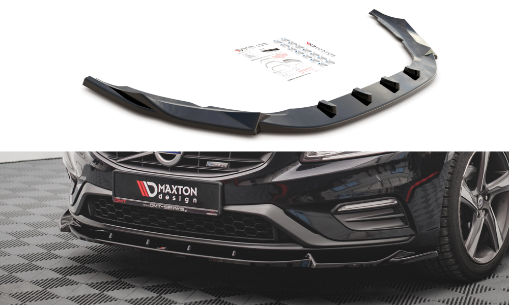 Street+ Spoilerlippe Front Ansatz V.1 passend für Volvo S60 R-Design Mk2 FL schwarz Hochglanz
