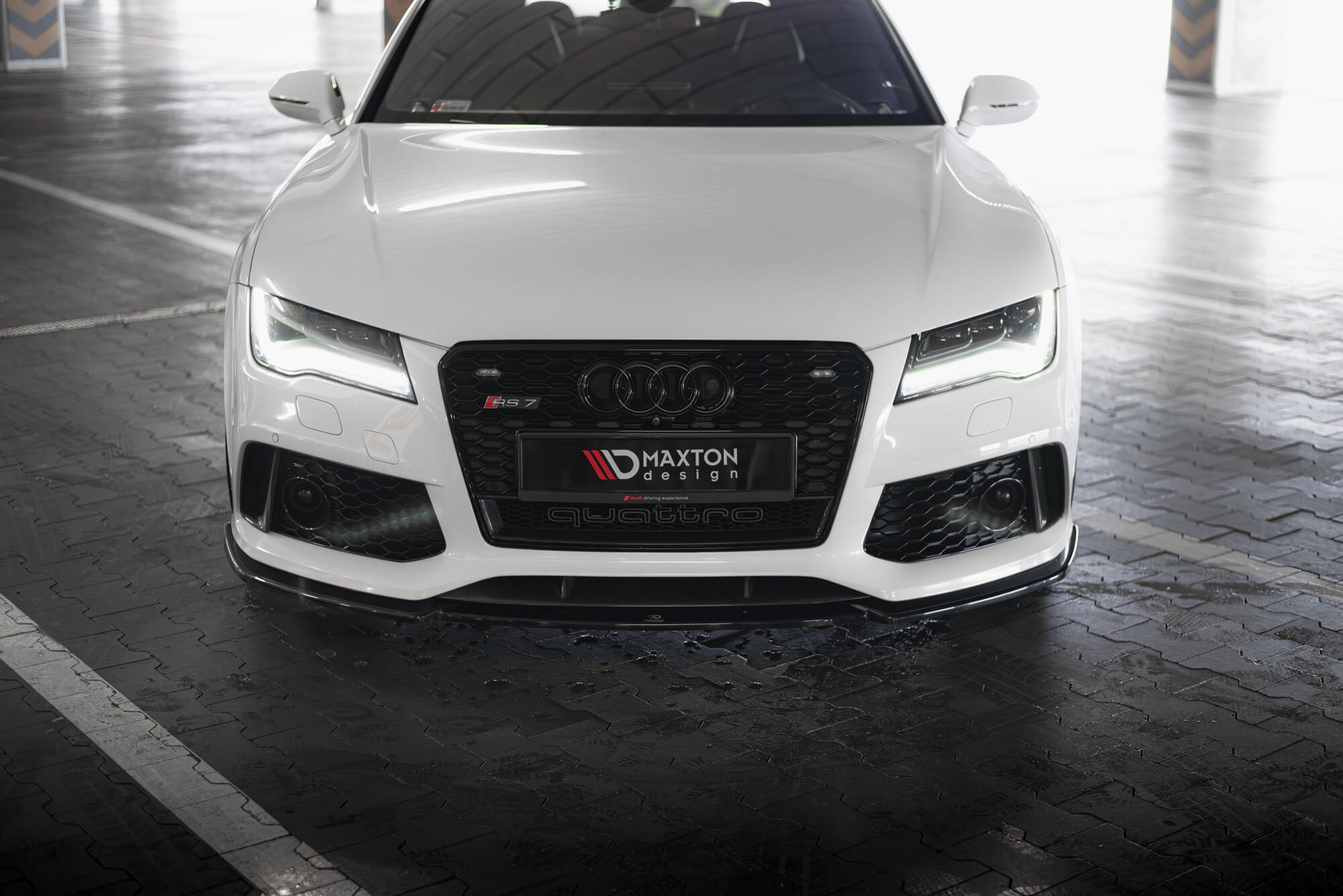 Street+ Spoilerlippe Front Ansatz V.3 passend für Audi RS7 C7 schwarz Hochglanz