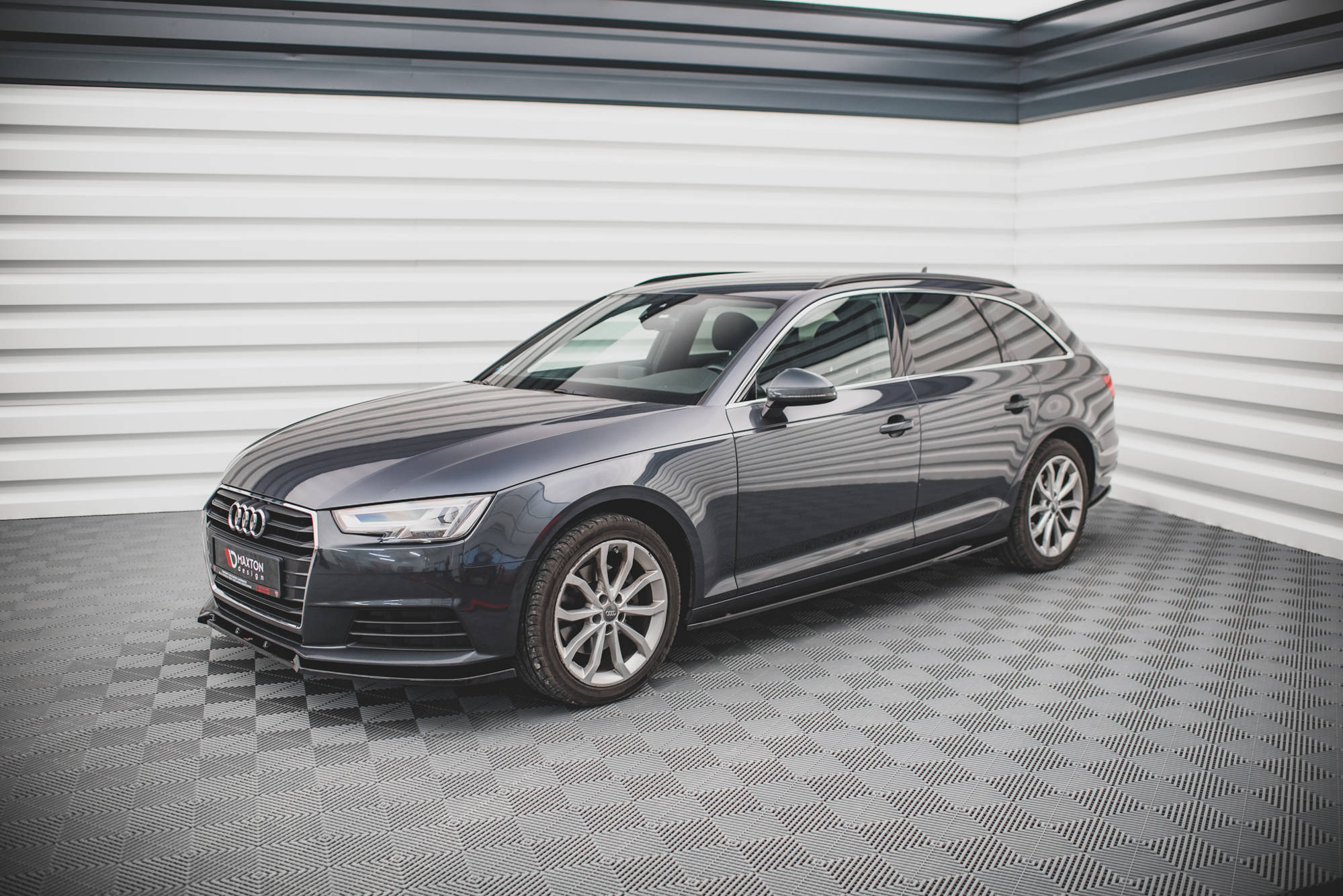 Street+ Seitenschweller Leisten passend für Audi A4 B9 schwarz Hochglanz
