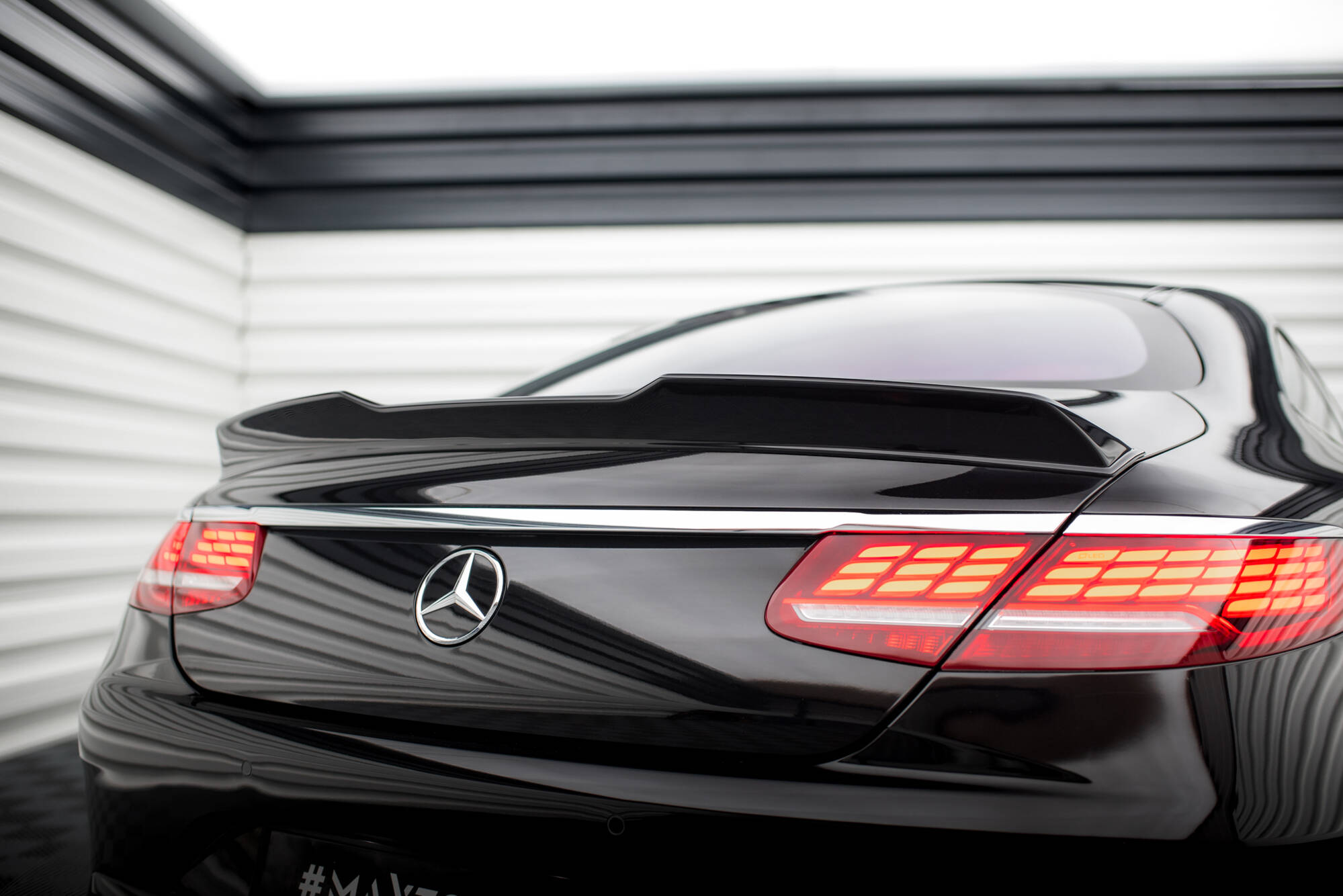 Heck Spoiler Aufsatz Abrisskante 3D passend für Mercedes S Coupe AMG-Line C217 FL schwarz Hochglanz