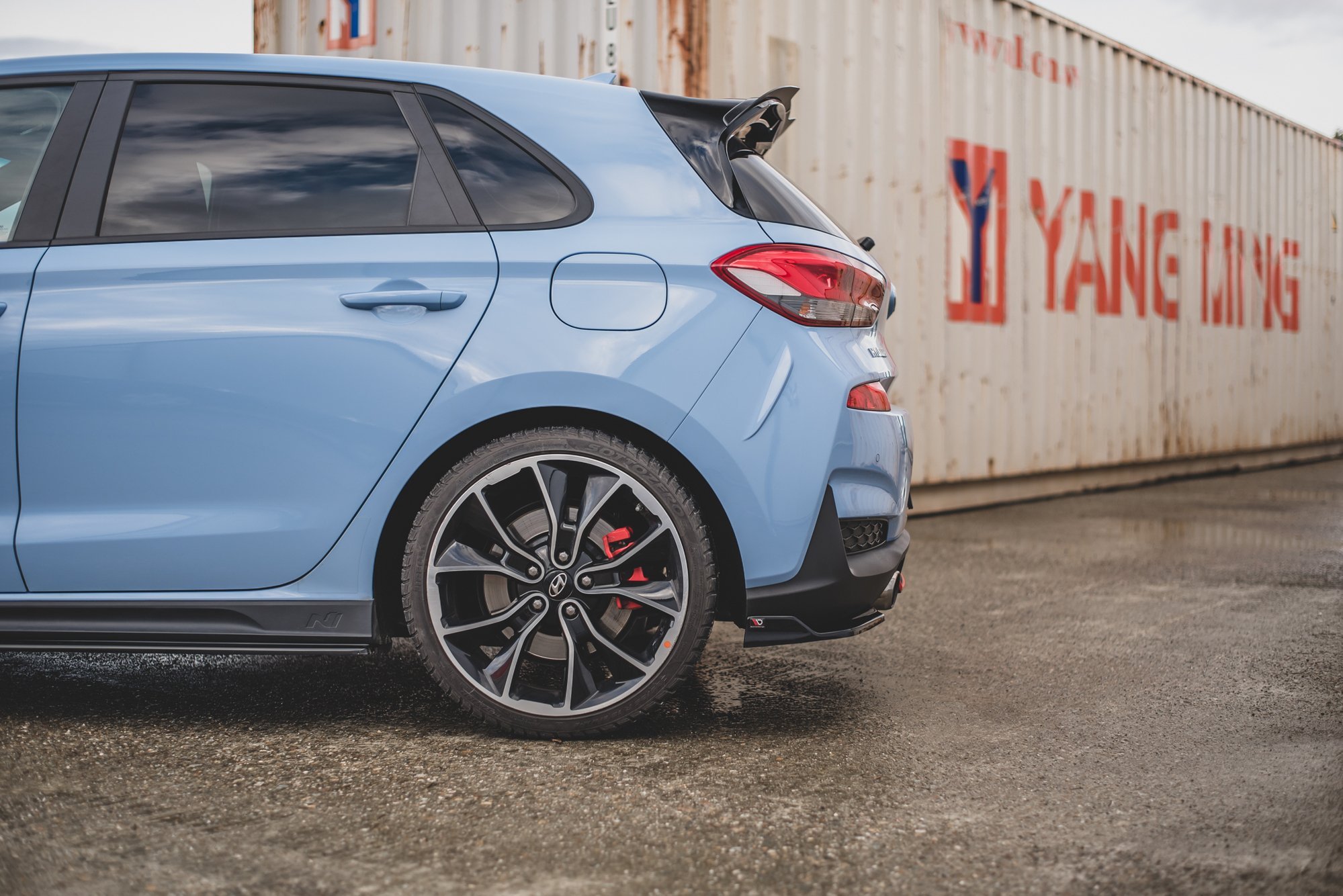 Heck Ansatz Flaps Diffusor V.3 für Hyundai I30 N Mk3 Hatchback schwarz Hochglanz