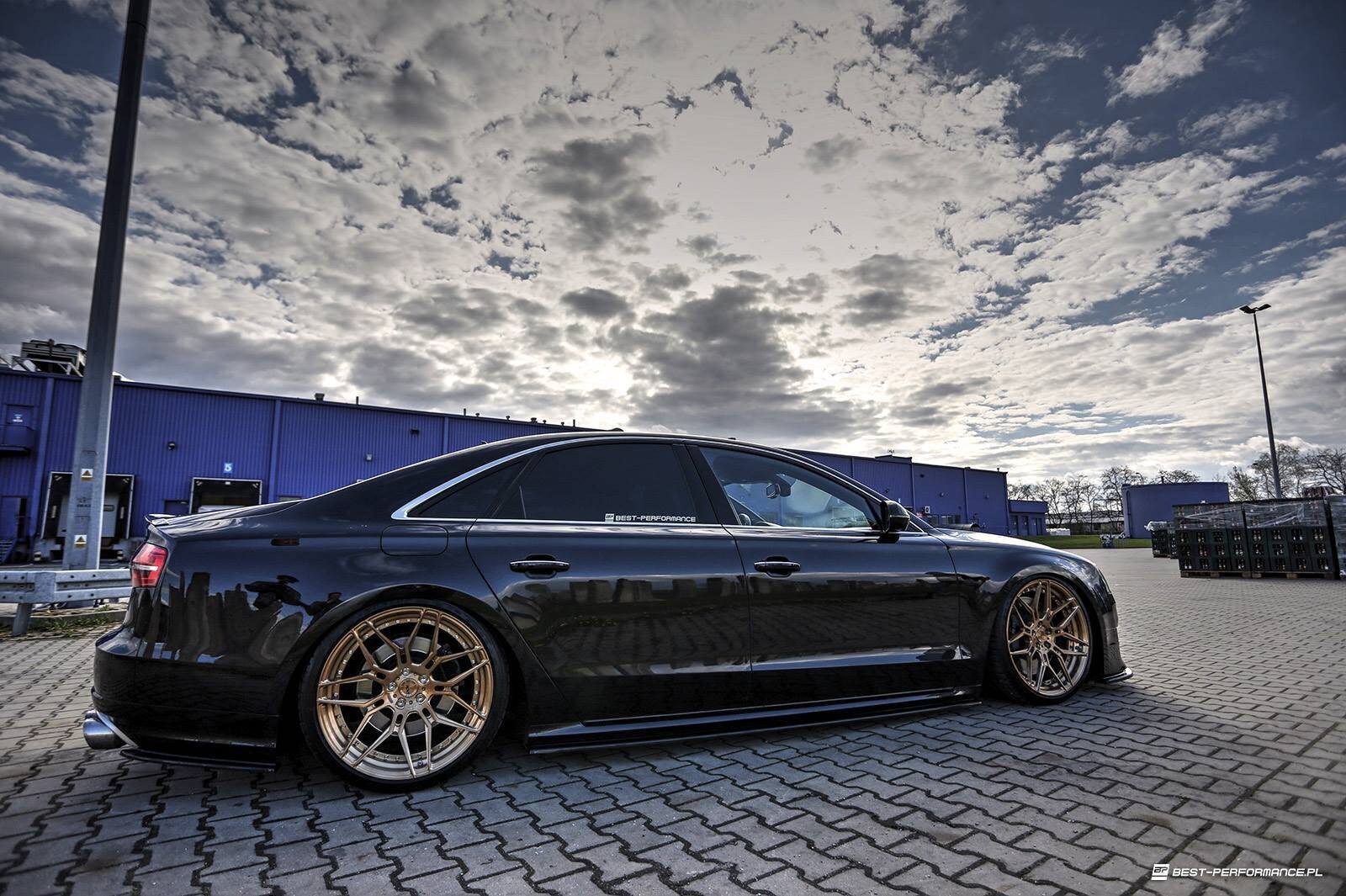 Street+ Seitenschweller Leisten passend für Audi S8 D4 FL schwarz Hochglanz