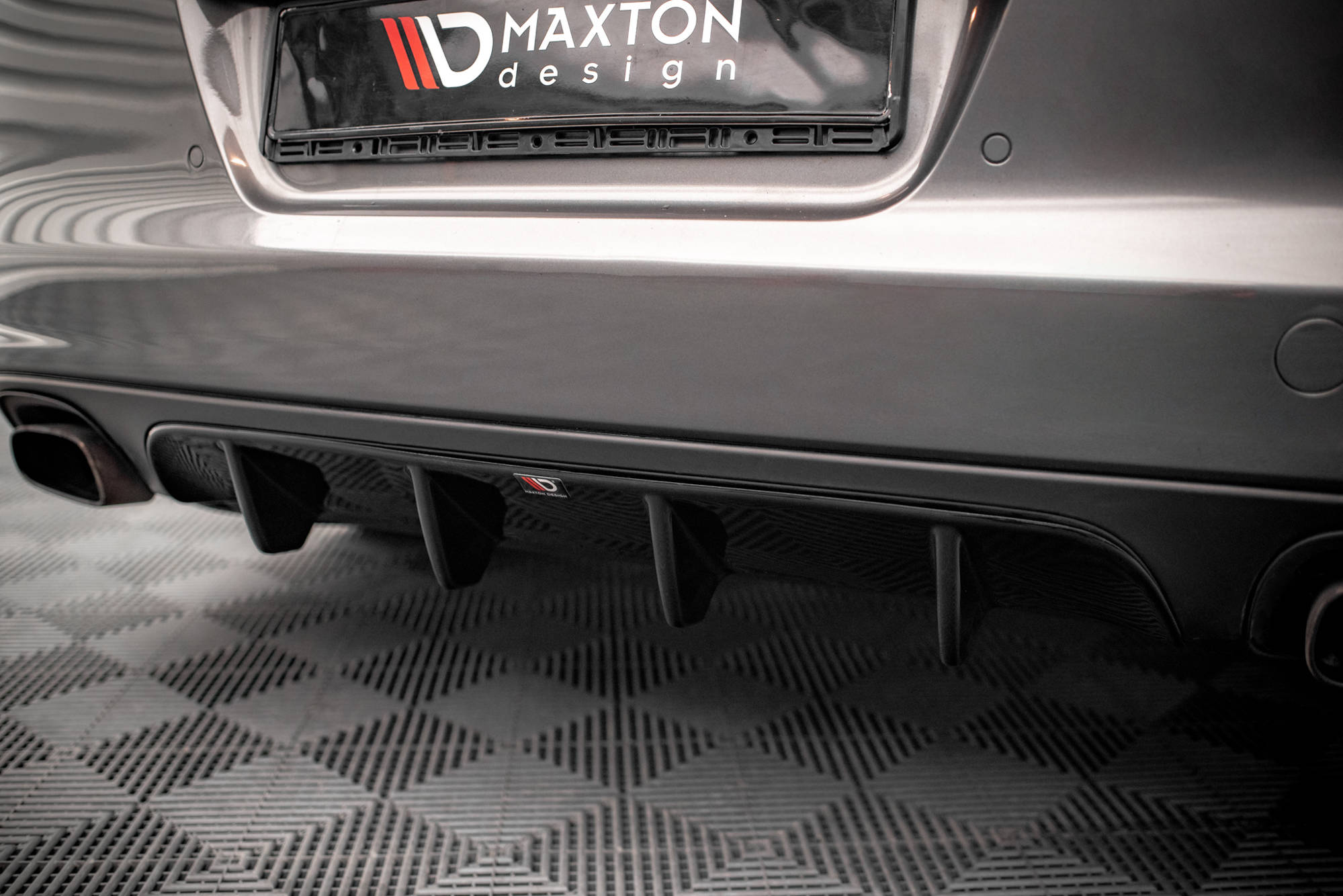 Street+ Heck Ansatz Diffusor passend für Porsche Panamera / Panamera Diesel 970 schwarz Hochglanz