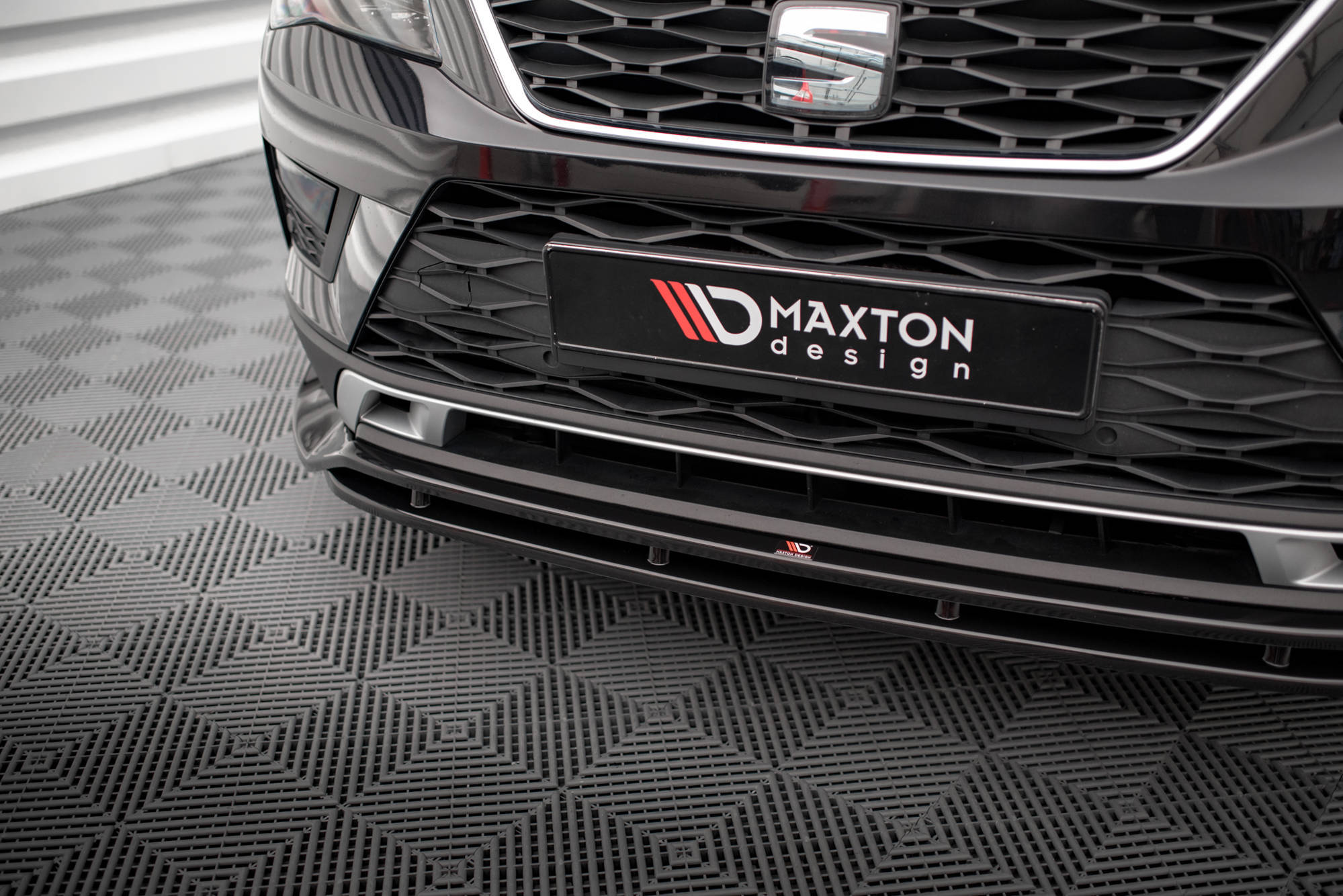 Street+ Spoilerlippe Front Ansatz passend für Seat Ateca Mk1 schwarz Hochglanz