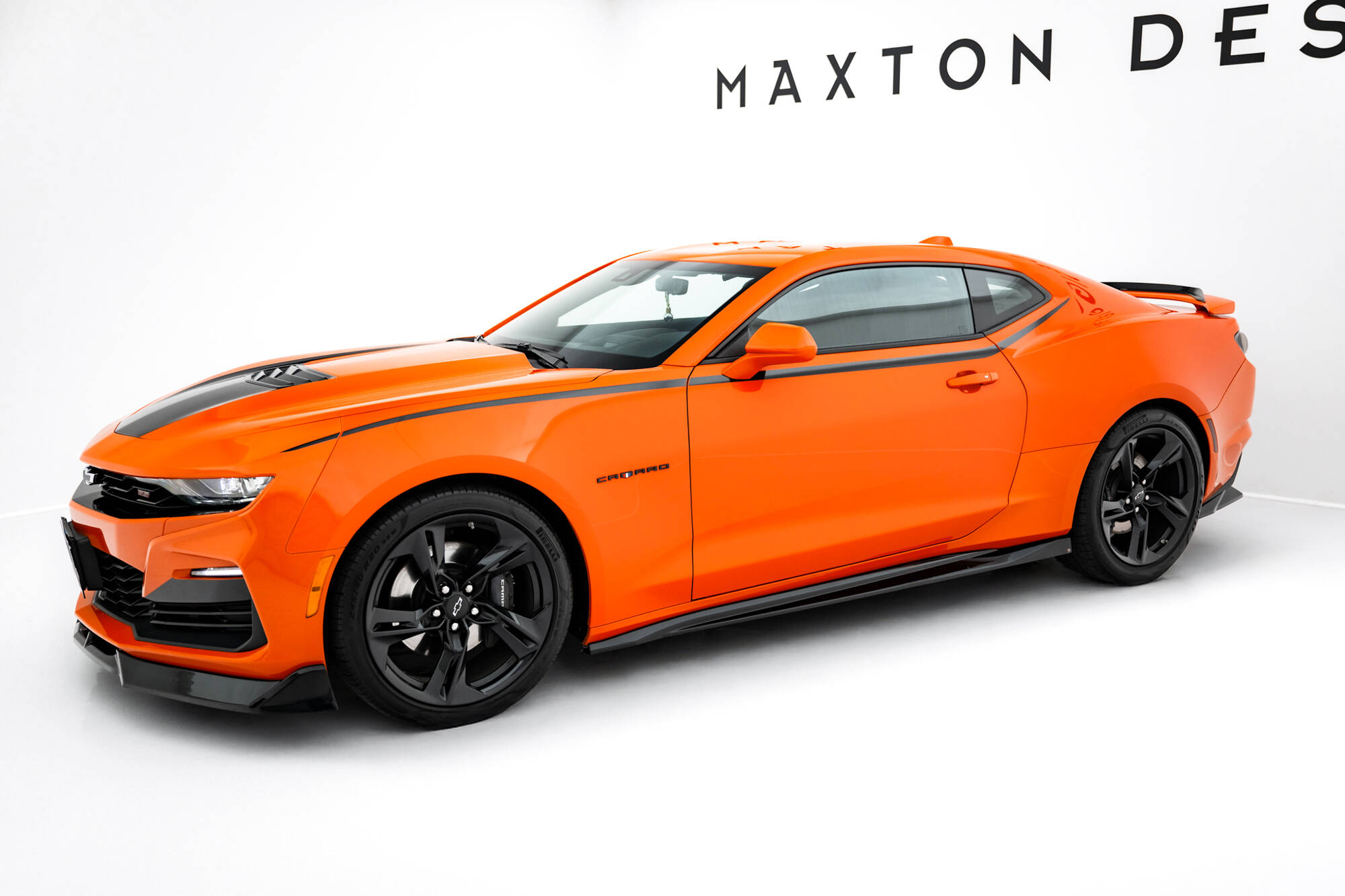 Street+ Seitenschweller Leisten V.2 passend für Chevrolet Camaro SS Mk6 FL schwarz Hochglanz