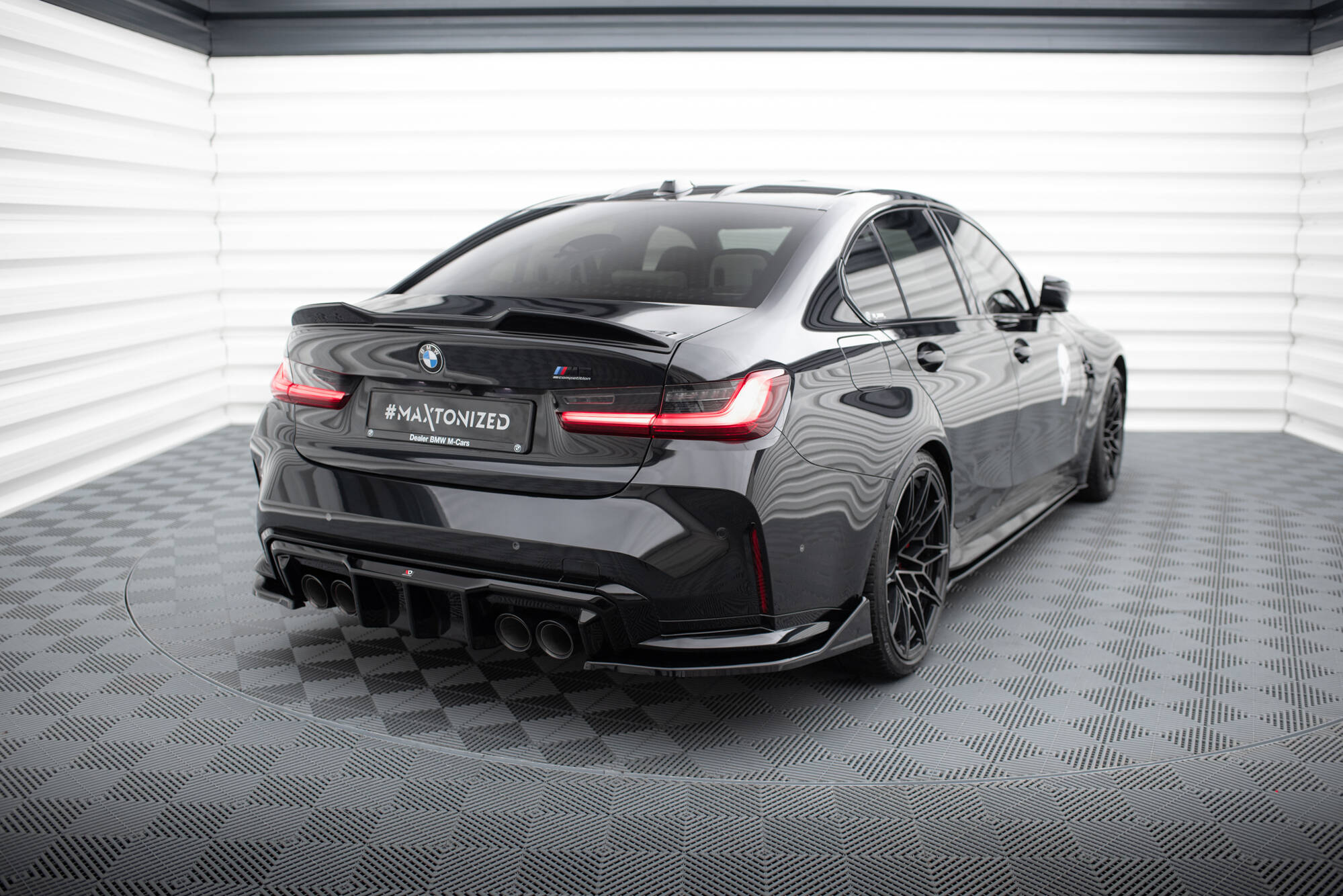 Street+ Heck Ansatz Flaps V.6 passend für BMW M3 Limousine / Touring G80 / G81 schwarz Hochglanz