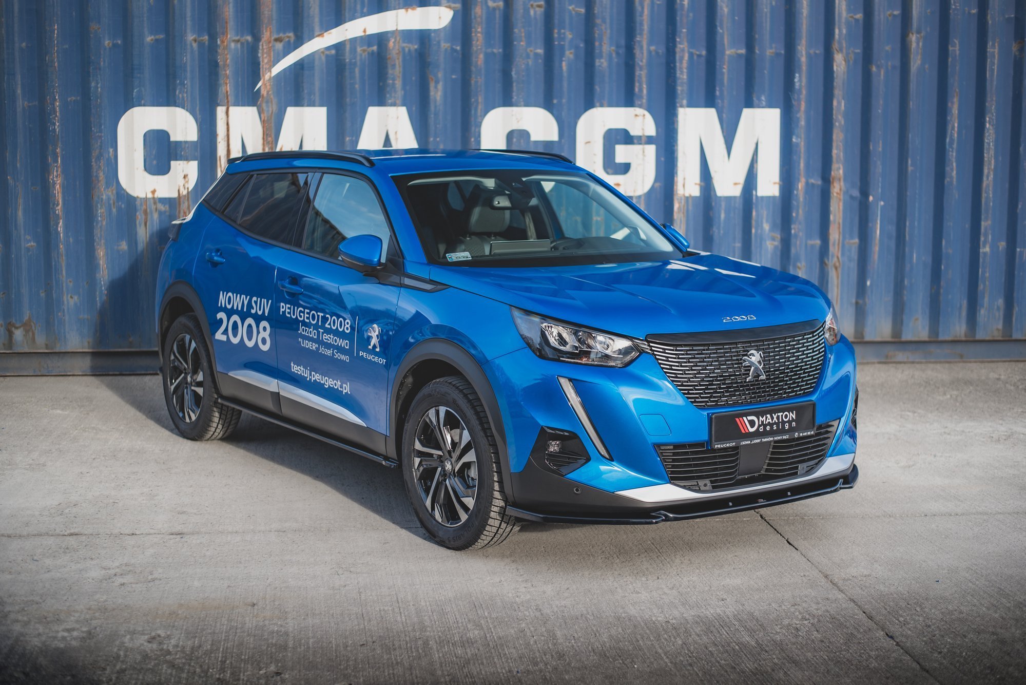 Street+ Spoilerlippe Front Ansatz V.2 passend für Peugeot 2008 Mk2 schwarz Hochglanz