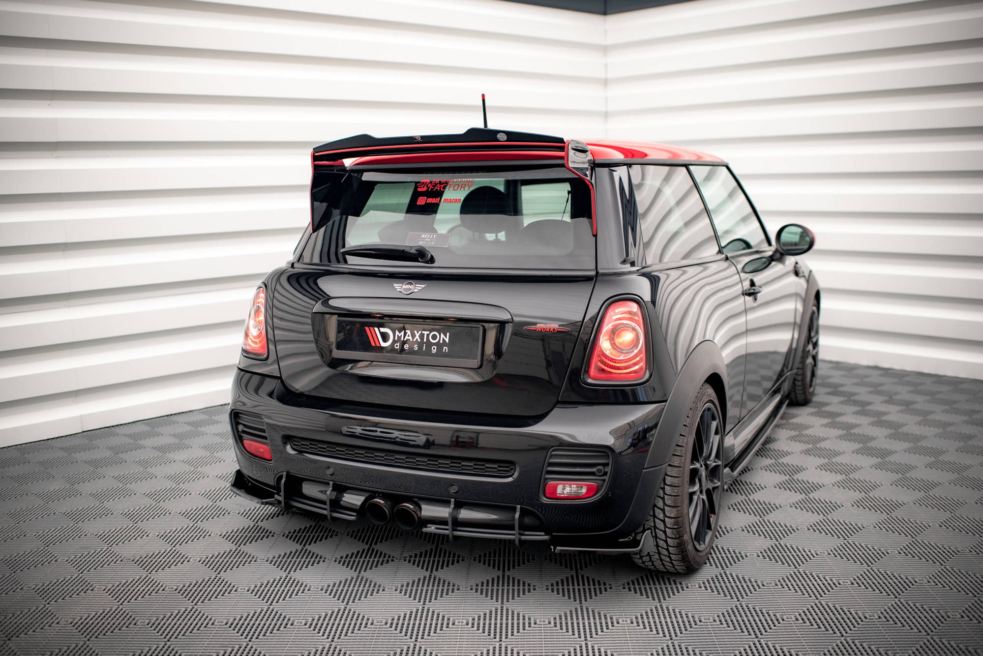 Heck Spoiler Aufsatz Abrisskante V.2 passend für Mini Cooper John Cooper Works R56 schwarz Hochglanz