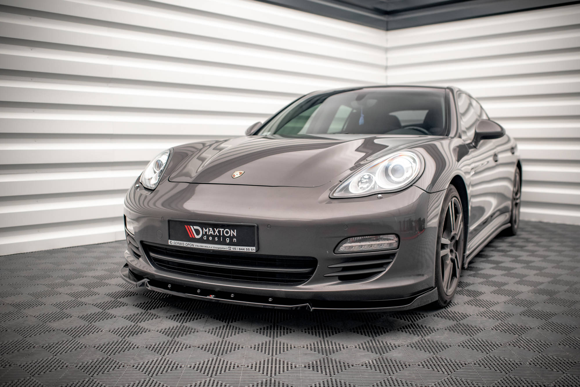 Street+ Spoilerlippe Front Ansatz V.2 passend für Porsche Panamera / Panamera Diesel 970 schwarz Hochglanz