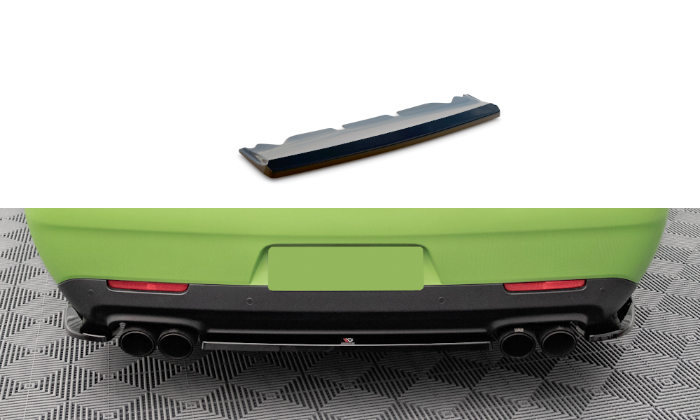 Street+ Mittlerer Diffusor Heck Ansatz passend für Dodge Challenger SRT Hellcat Widebody Mk3 schwarz Hochglanz