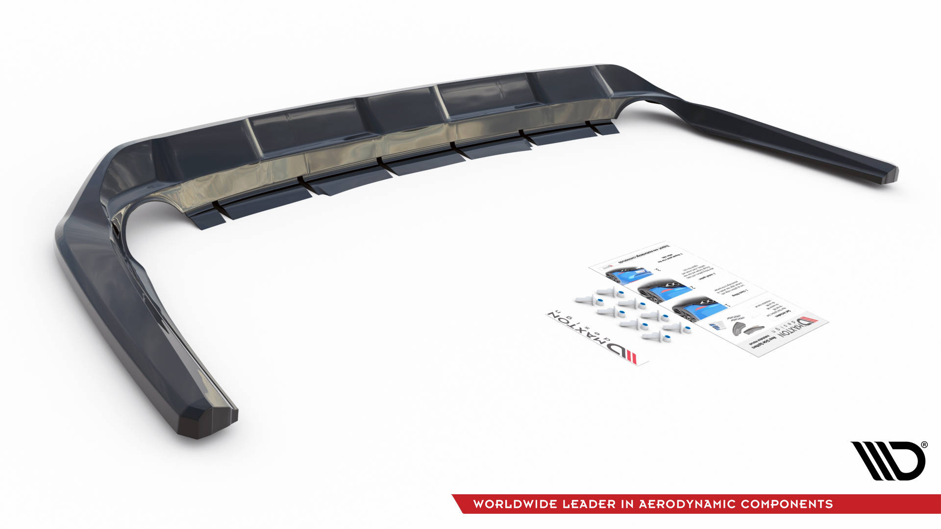 Street+ Mittlerer Diffusor RACE Heck Ansatz passend für Toyota RAV4 Mk5 schwarz Hochglanz