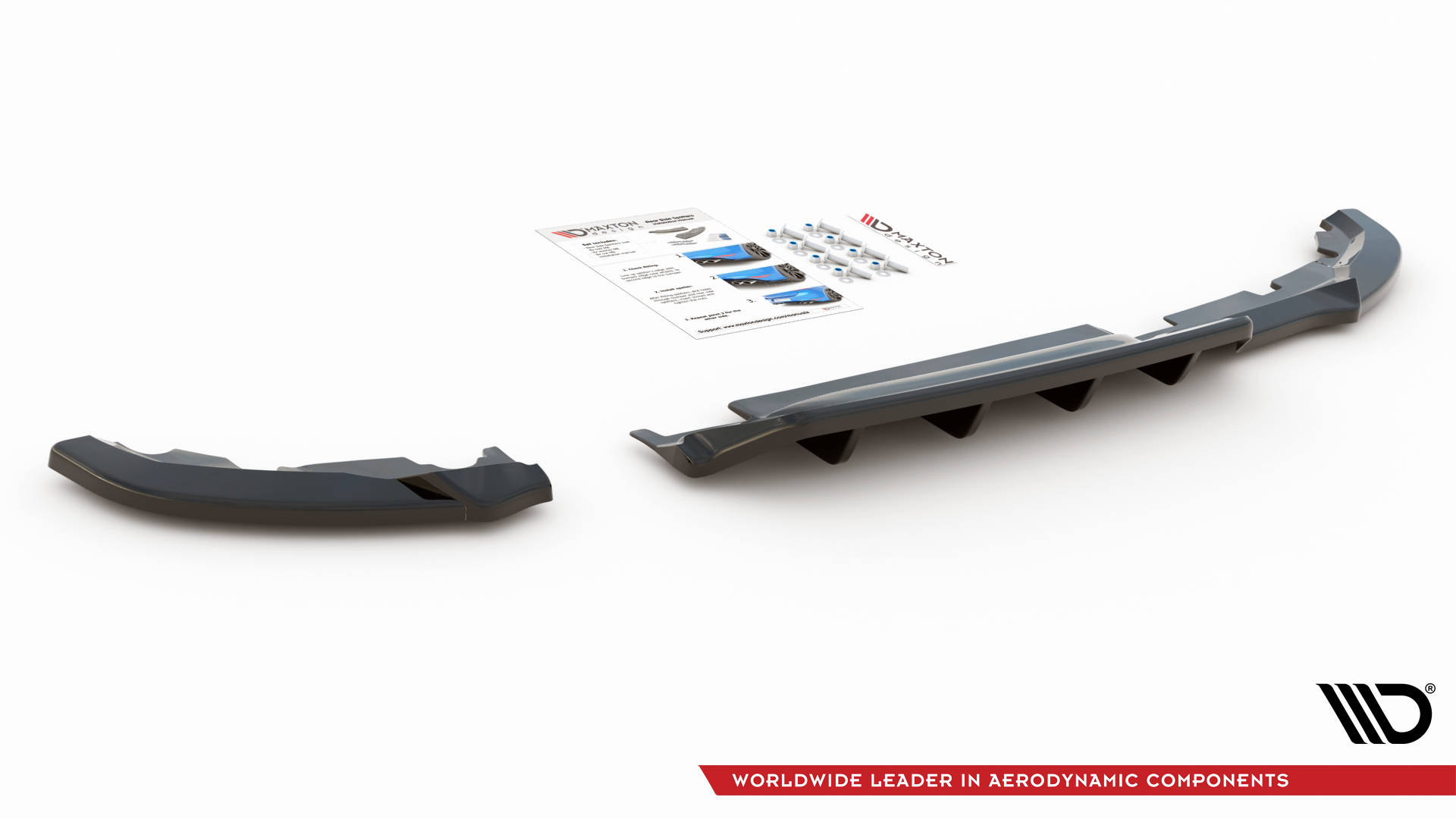Street+ Mittlerer Diffusor RACE Heck Ansatz passend für Renault Clio Mk5 schwarz Hochglanz