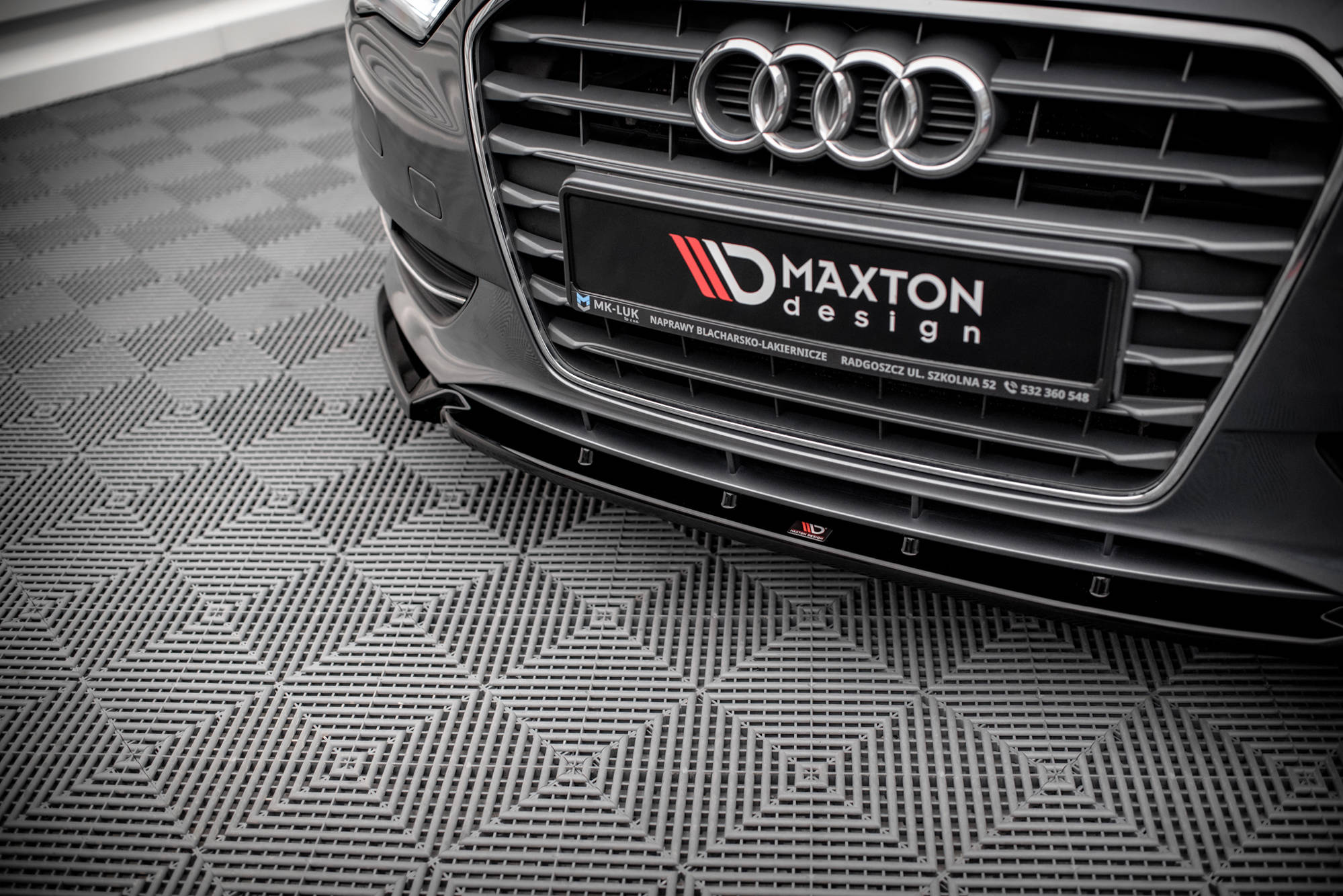 Street+ Spoilerlippe Front Ansatz passend für Audi A3 Sportback 8V schwarz Hochglanz