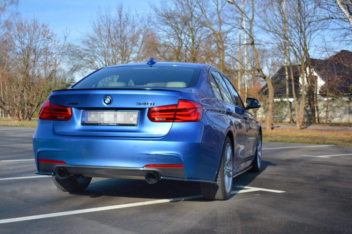 Heck Ansatz Flaps Diffusor für BMW 3er M-Paket Limousine / Touring F30 / F30 Facelift / F31 / F31 Facelift schwarz Hochglanz