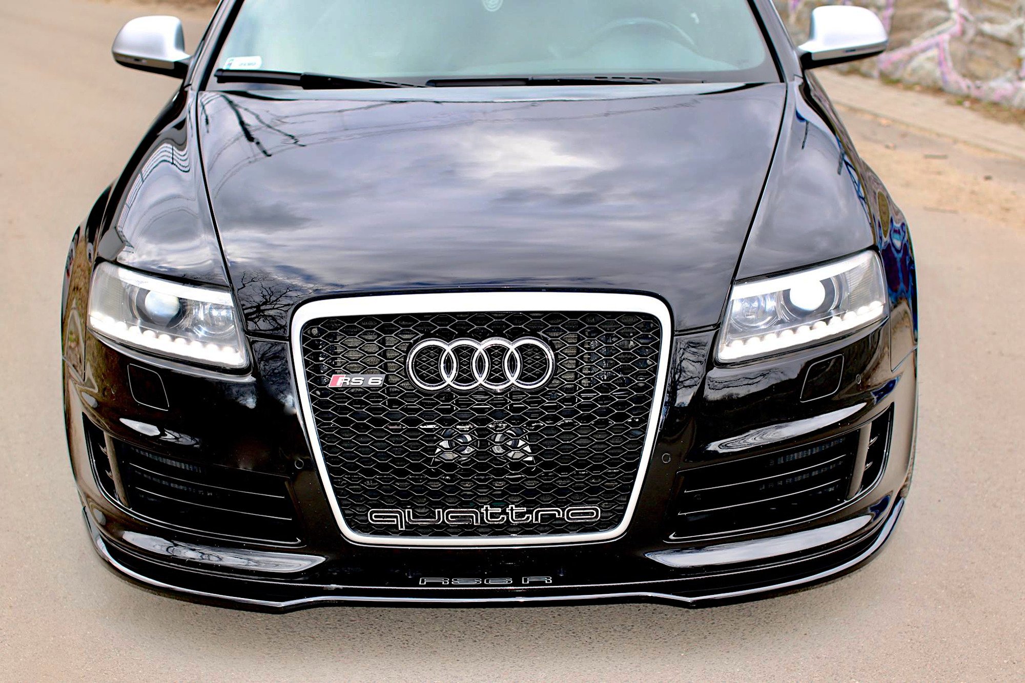 Street+ Spoilerlippe Front Ansatz passend für Audi RS6 C6 schwarz Hochglanz