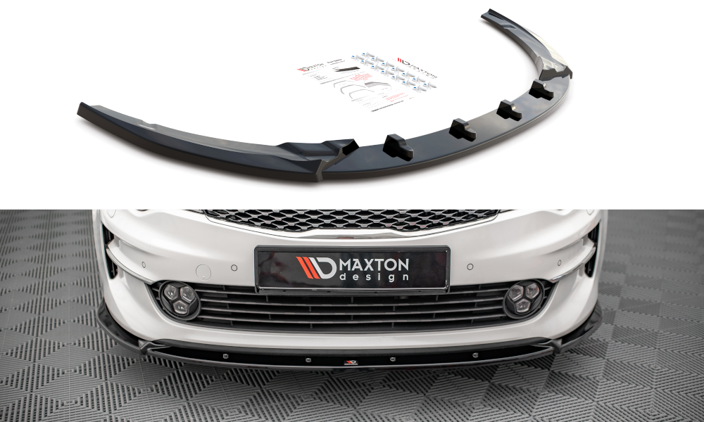 Street+ Spoilerlippe Front Ansatz V.1 passend für Kia Optima Mk4 schwarz Hochglanz