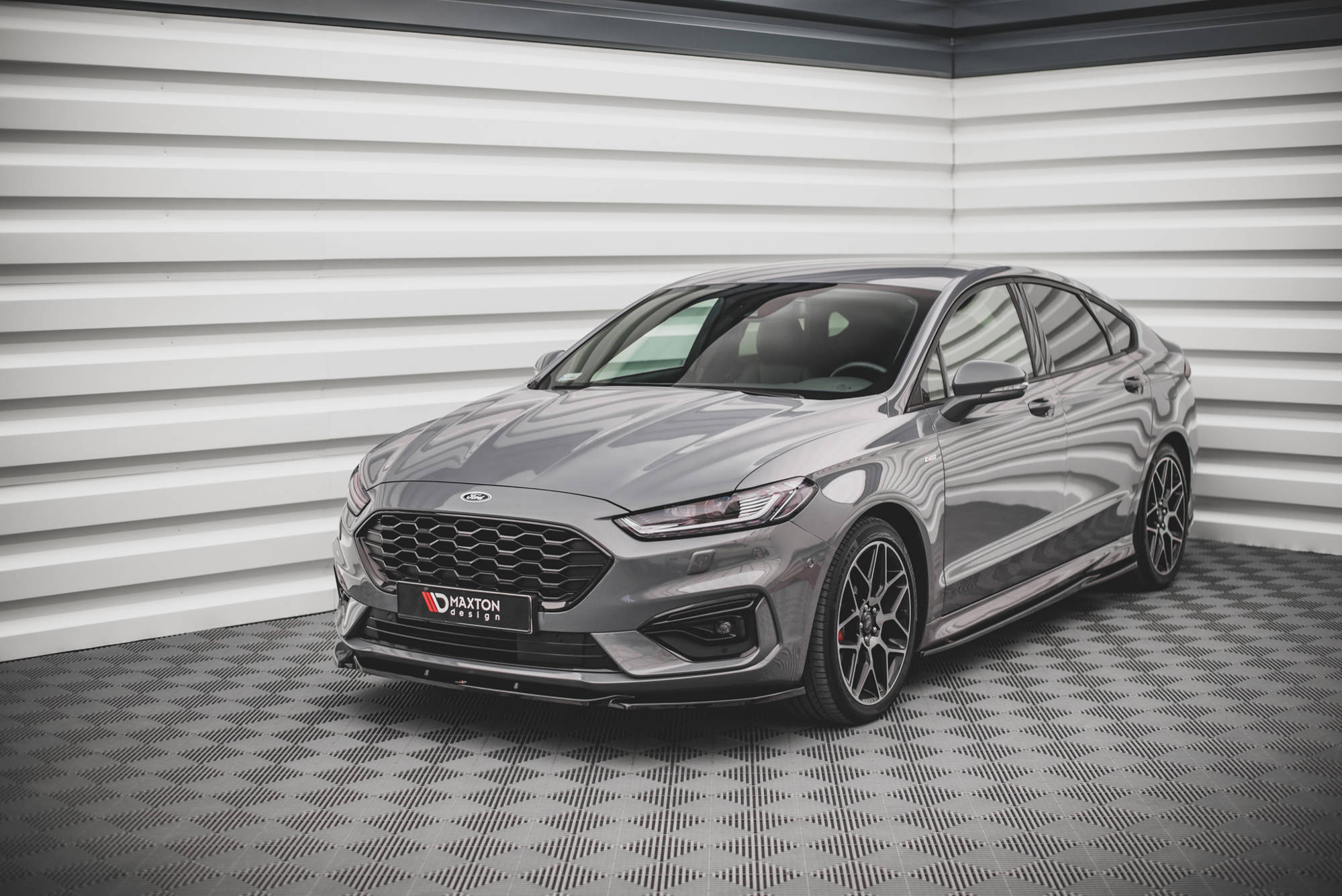 Street+ Spoilerlippe Front Ansatz V.2 passend für Ford Mondeo ST-Line Mk5 FL schwarz Hochglanz