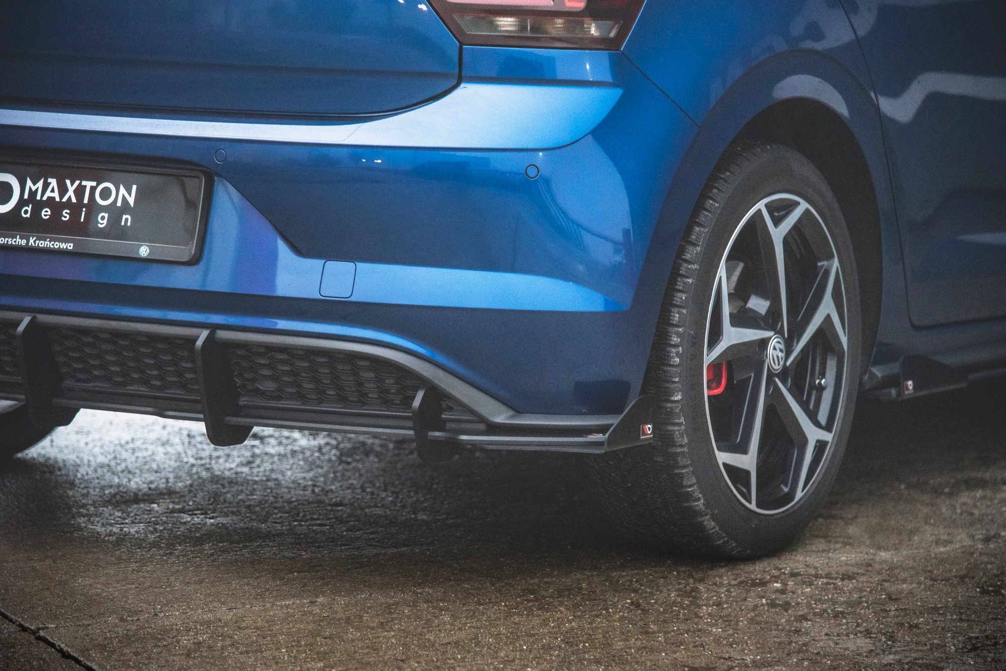 Hintere Seiten Flaps passend für VW Polo GTI Mk6 schwarz Hochglanz