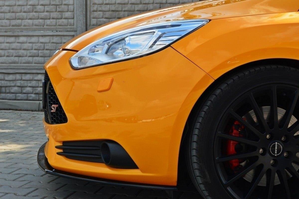 Street+ Spoilerlippe Front Ansatz V.2 passend für Ford Focus ST Mk3 schwarz Hochglanz