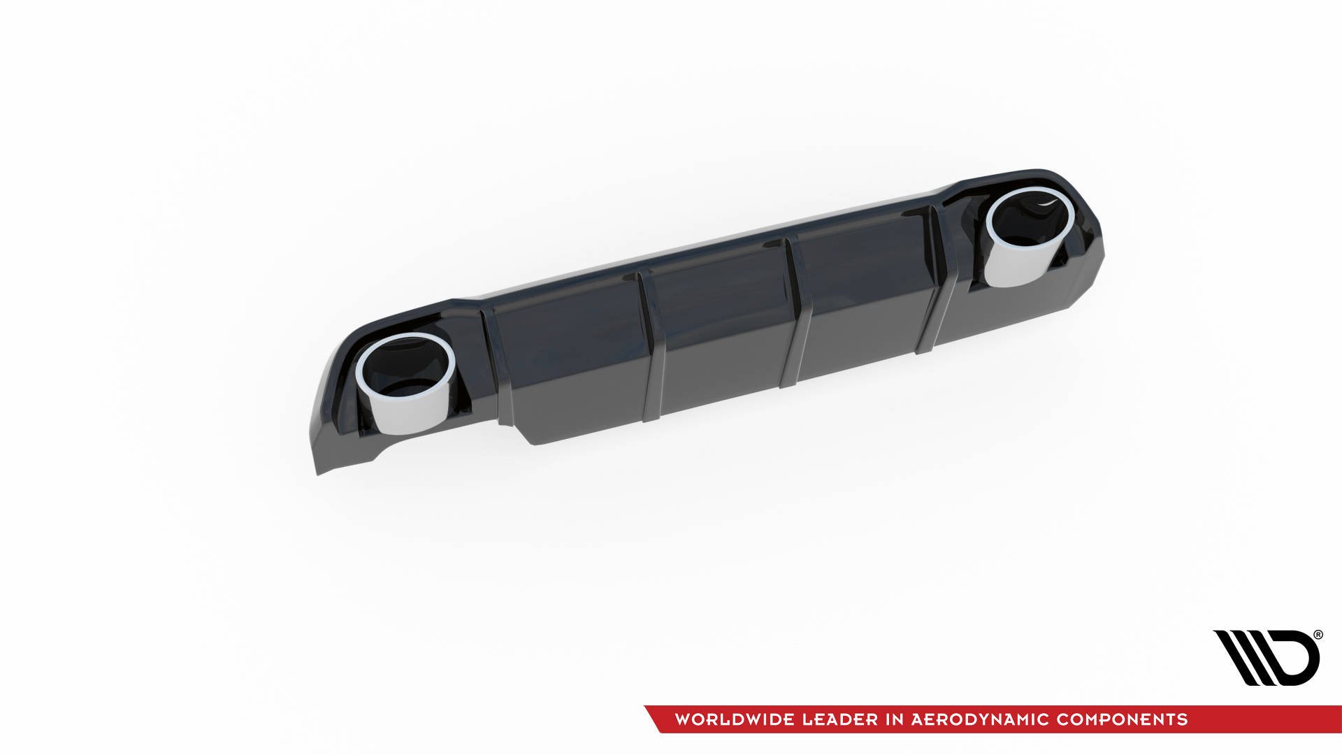 Street+ Heck Ansatz Diffusor + Endrohre chrom passend für Peugeot 308 SW Mk2 FL schwarz Hochglanz