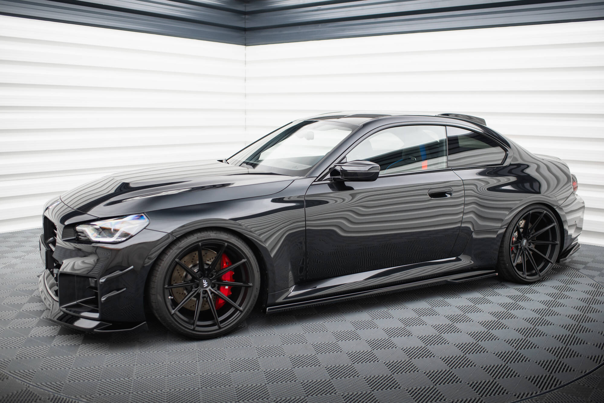 Street+ Seitenschweller Leisten V.1 passend für BMW M2 G87 schwarz Hochglanz