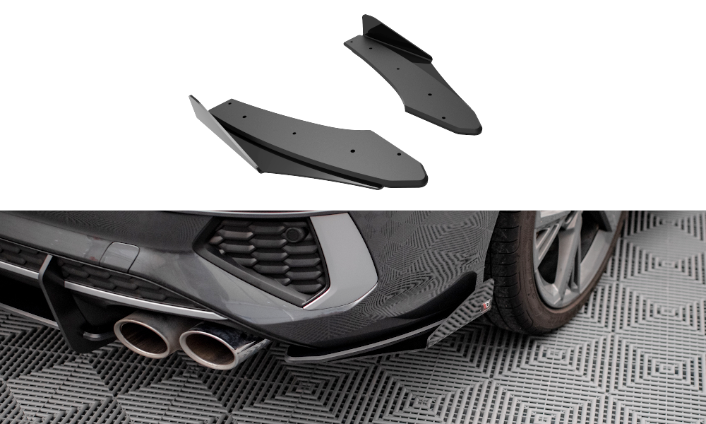 Street Pro Heck Ansatz Flaps passend für Audi S3 Limousine 8Y schwarz Hochglanz