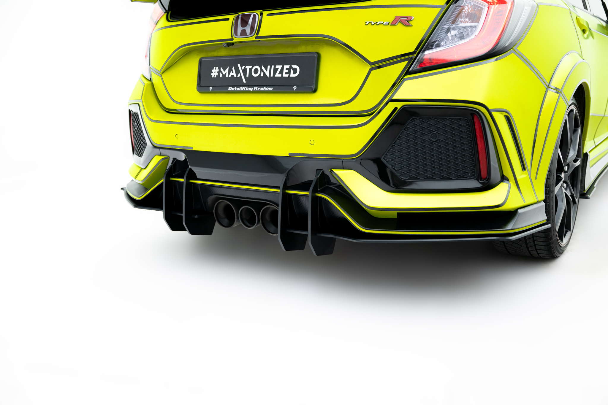 Heckansatz Diffusor V.2 passend für Honda Civic Type-R Mk10 / Mk10 Facelift roter Kern