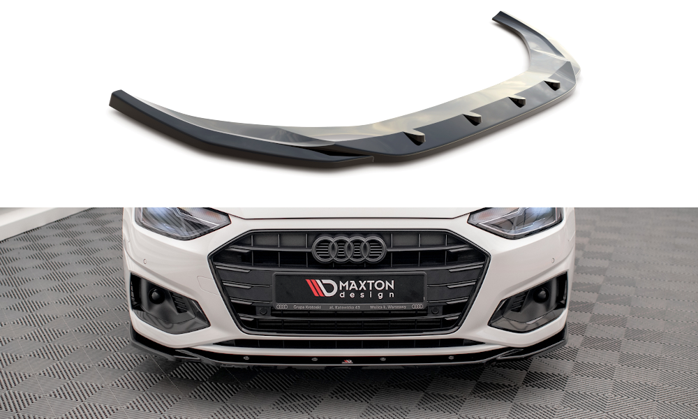 Street+ Spoilerlippe Front Ansatz V.2 passend für Audi A4 B9 FL schwarz Hochglanz