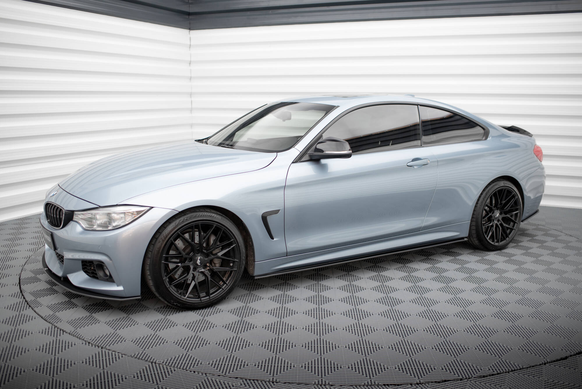 Street Pro Seitenschweller Leisten passend für BMW 4er Coupe M-Paket F32 rot